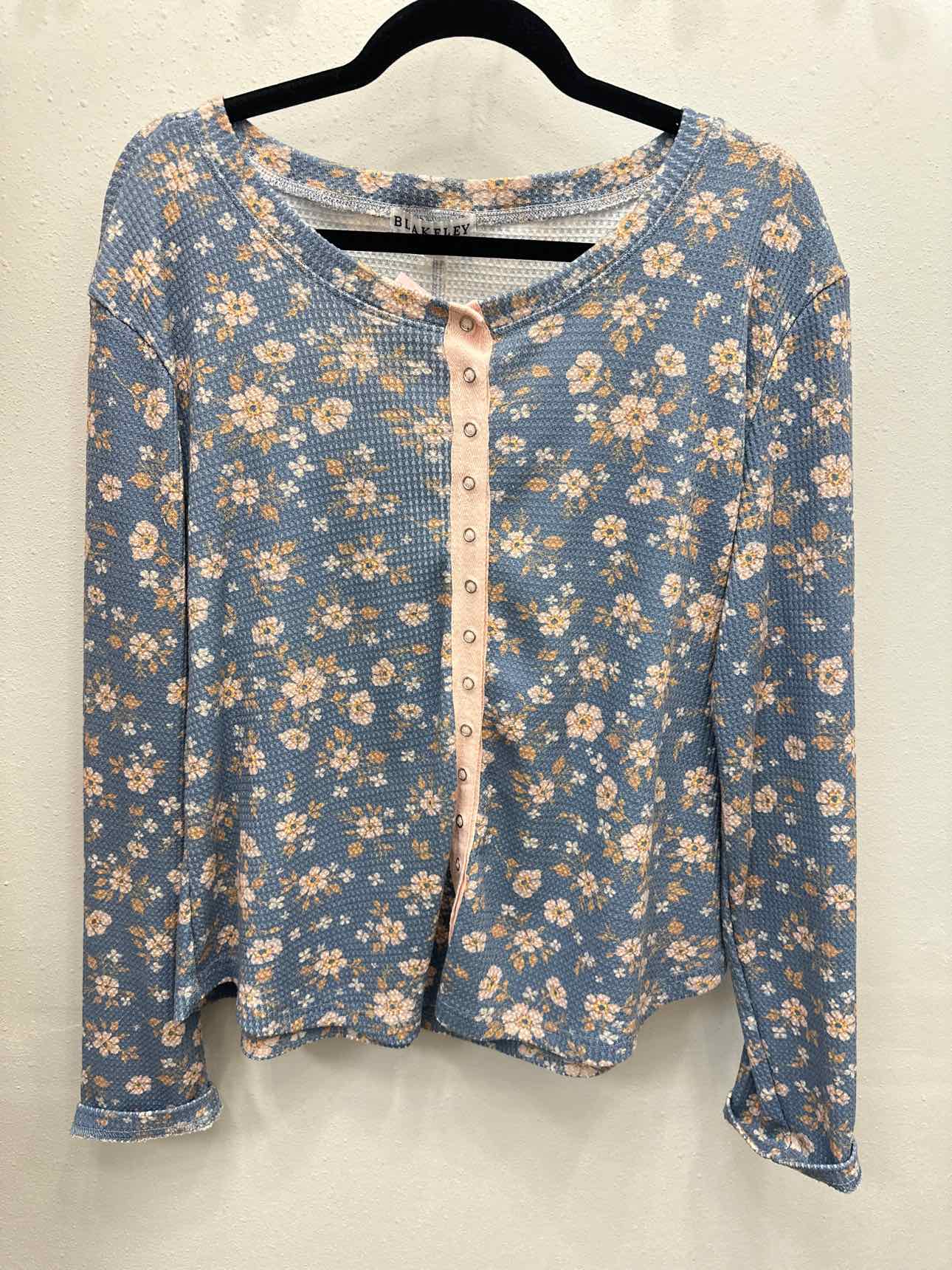 Kori Snap Button Waffle Long Sleeve Top