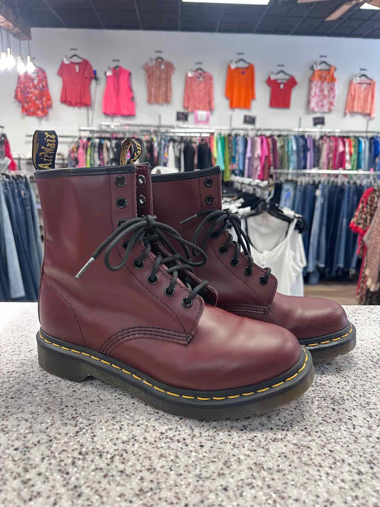 Dr. Martens Size 8 1460 Cherry Red Leather Lace Up 8-Eye Boots