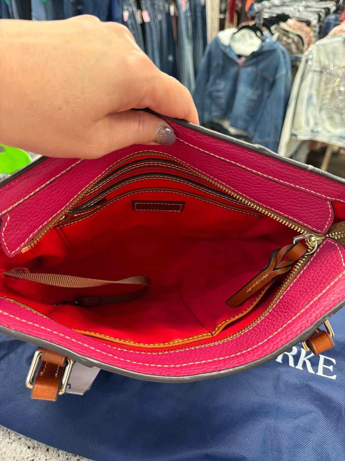 Dooney & Bourke Pebble Grain Leather Strawberry Pink Lexington Tote NWT