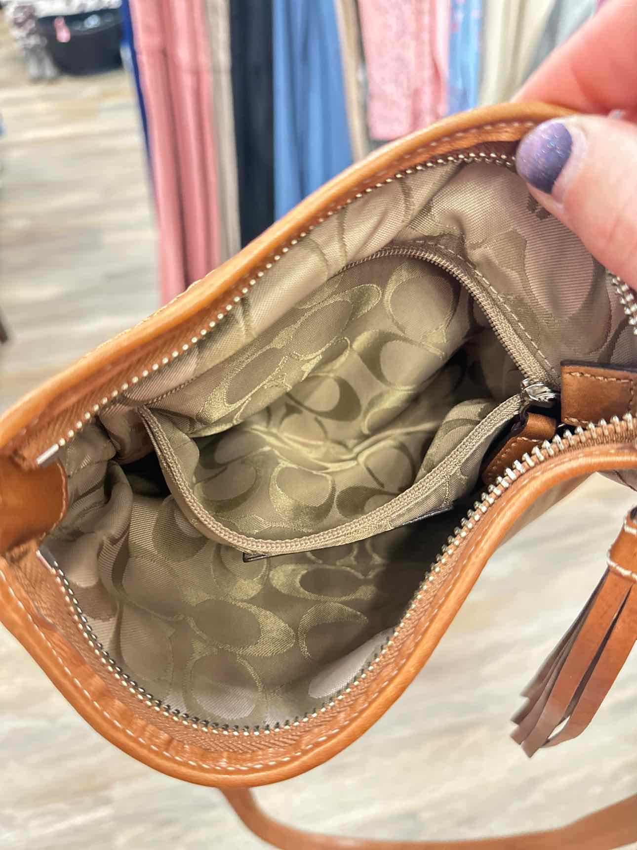 Coach Vintage Soho Saddlebag Leather Slim Brown Tan Crossbody