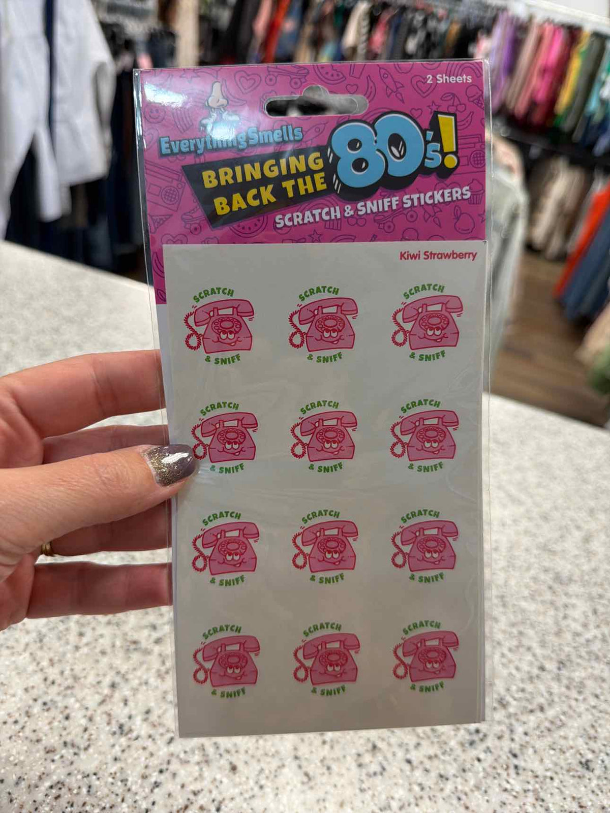 Bring Back the 80's! Scratch & Sniff Stickers 2 Sheets per Pack Stationary