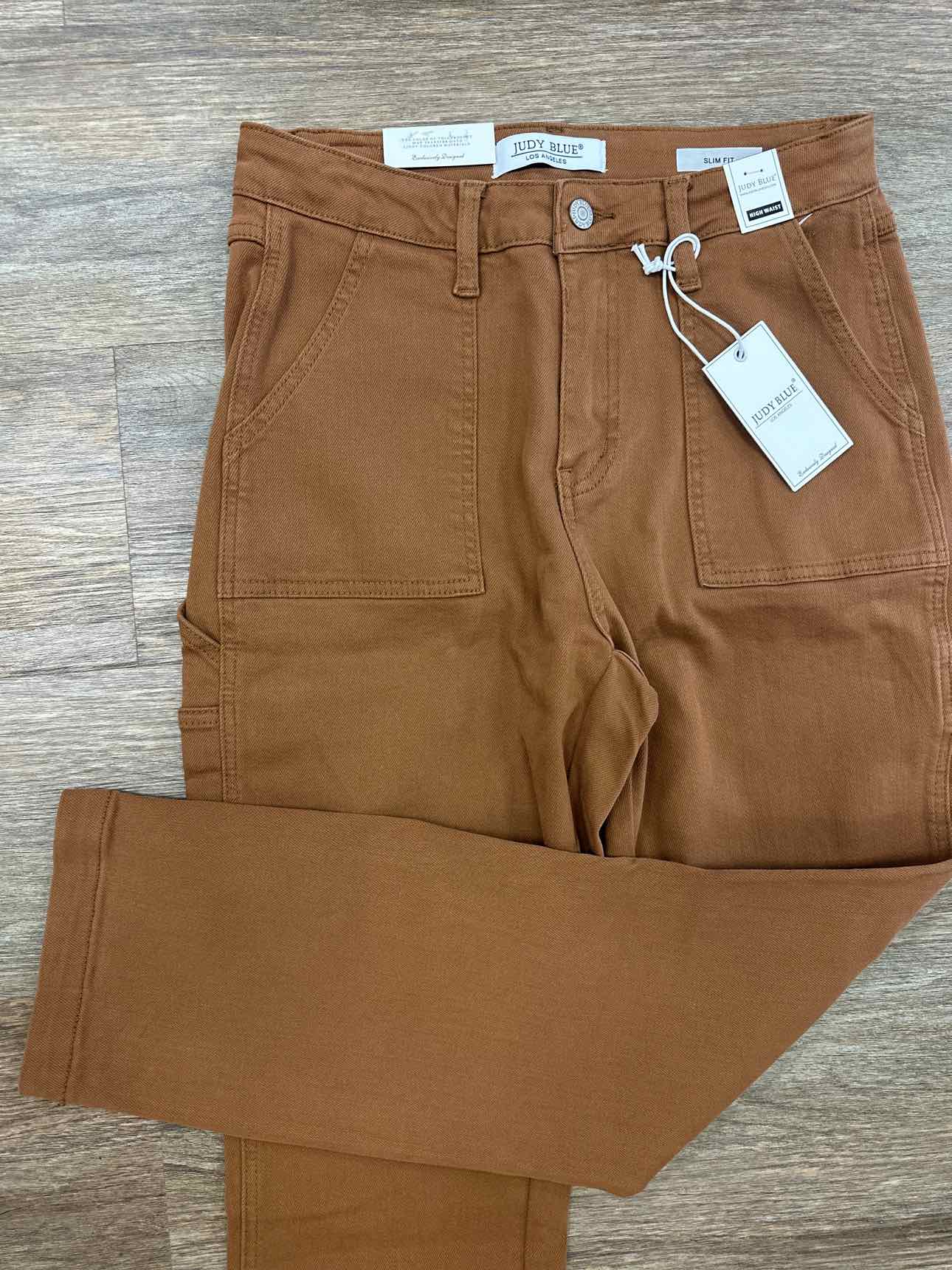 Judy Blue Size 5(27) High Waist Brown Denim Utility Slim Fit Jeans