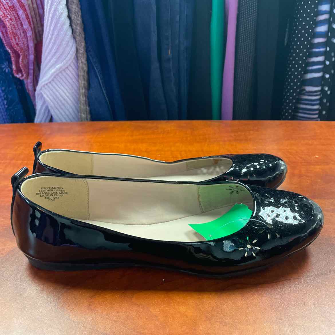 Easy Spirit Gramercy Black Patent Leather Ballet Flats Size 7 1/2