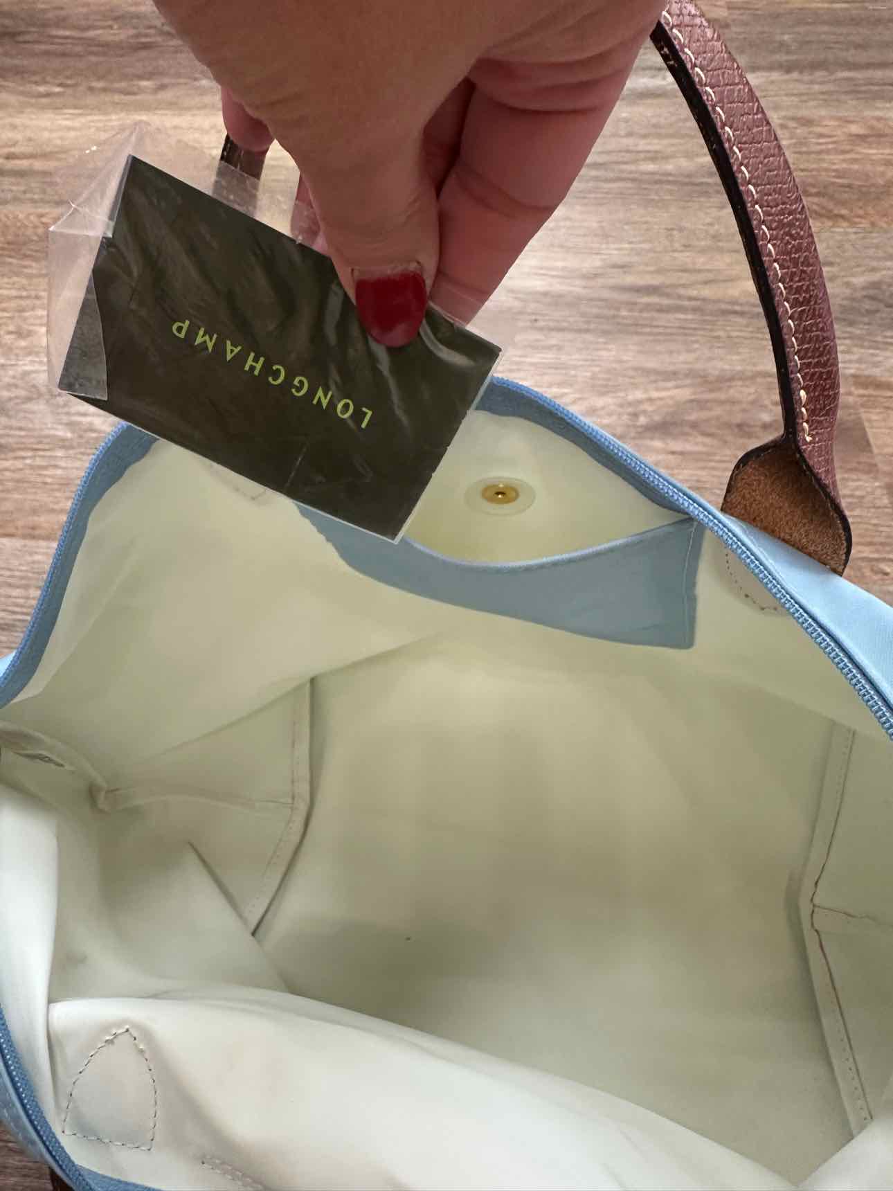 Longchamp Le Pilage Nylon Tote Bag Light blue Handbags