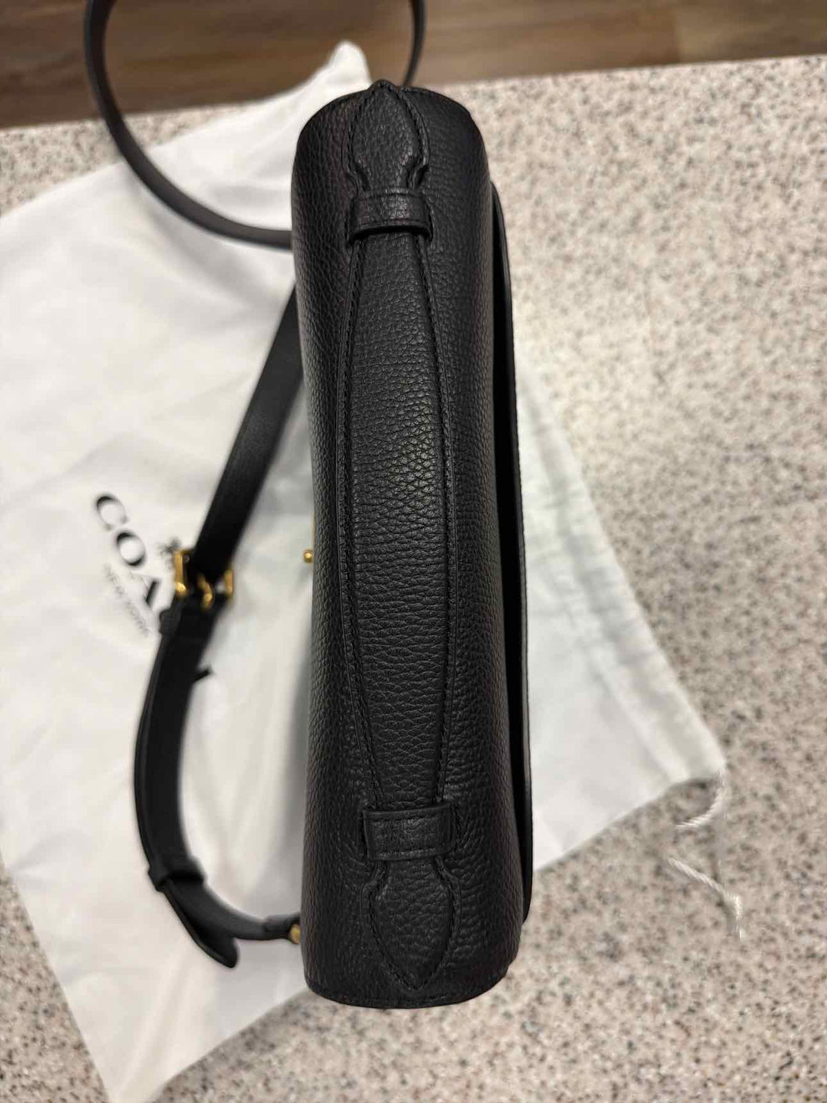 Coach Cassie Crossbody Black Pebble Leather Crossbody Handbag