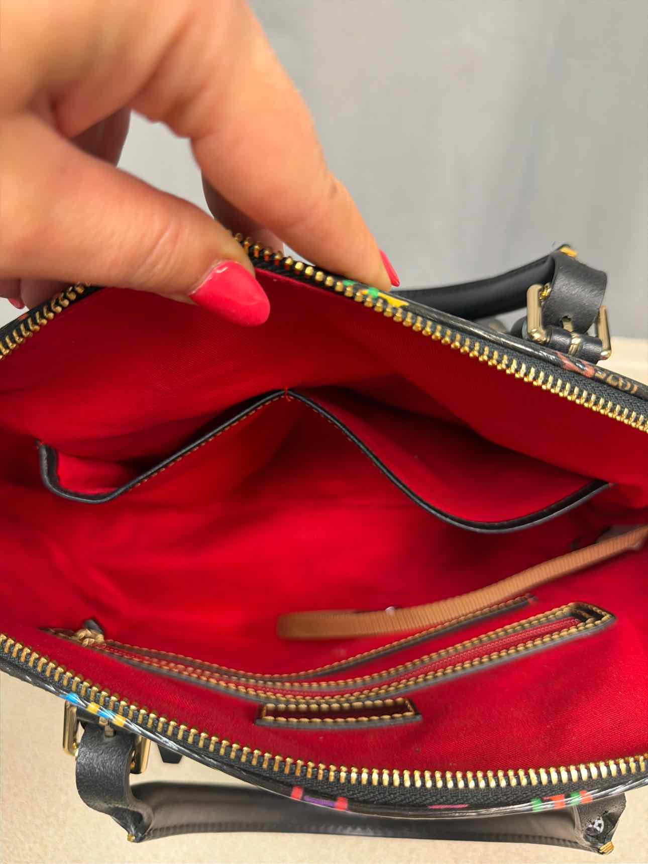 Dooney and Bourke Large Multi Color Domed Satchel DB Logo Handbags