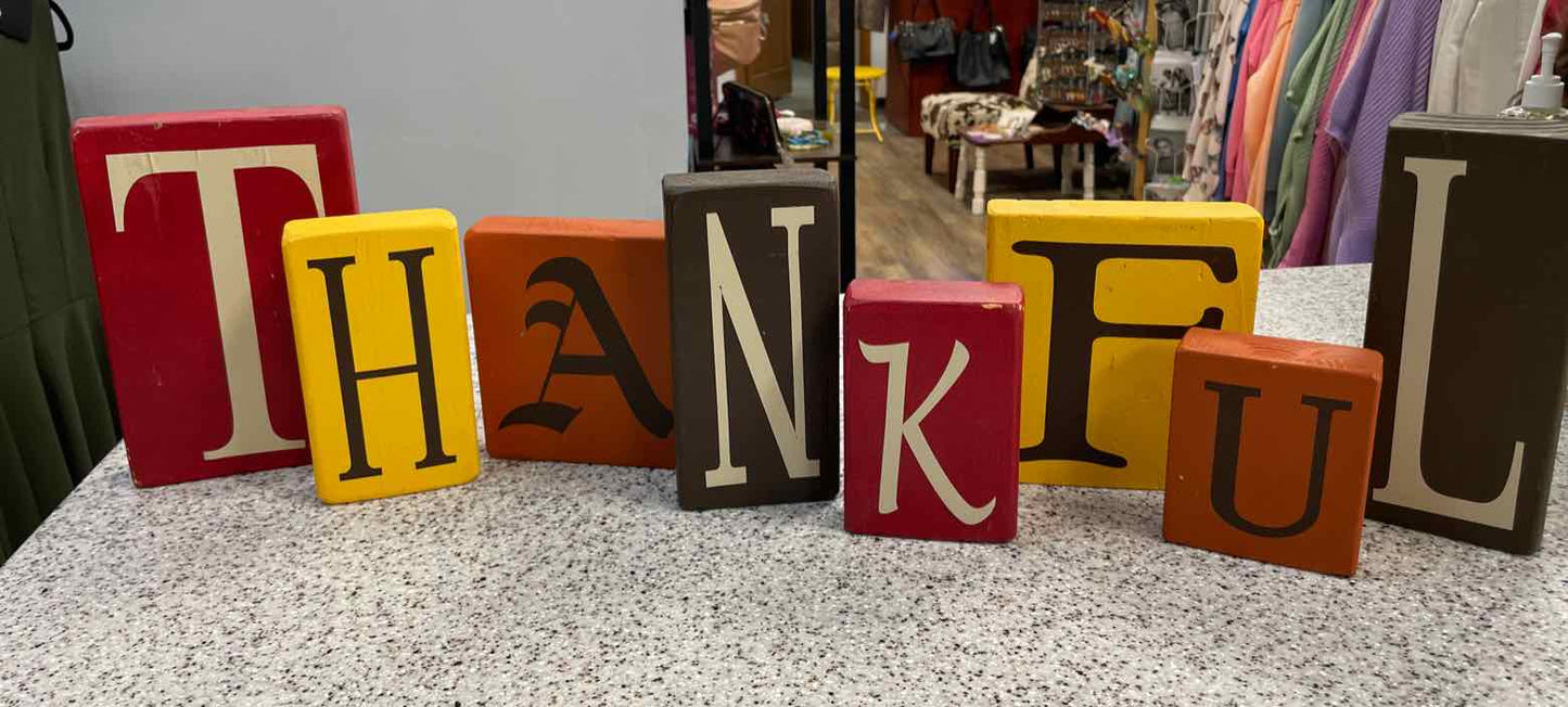 THANKFUL large wood block letters Fall Home Decor