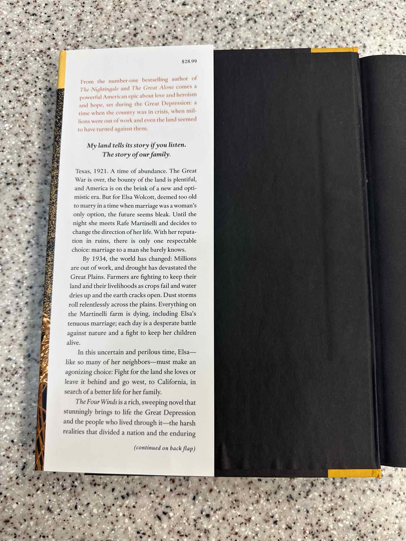 The Four Winds by Kristin Hannah (hard cover) Book