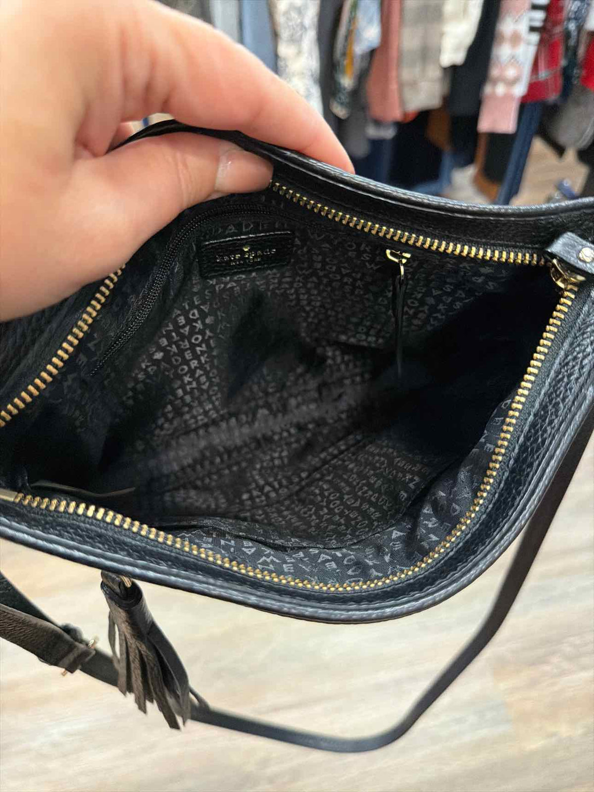 Kate Spade Black Chester Street Dessi Crossbody Pebbled Leather Handbag