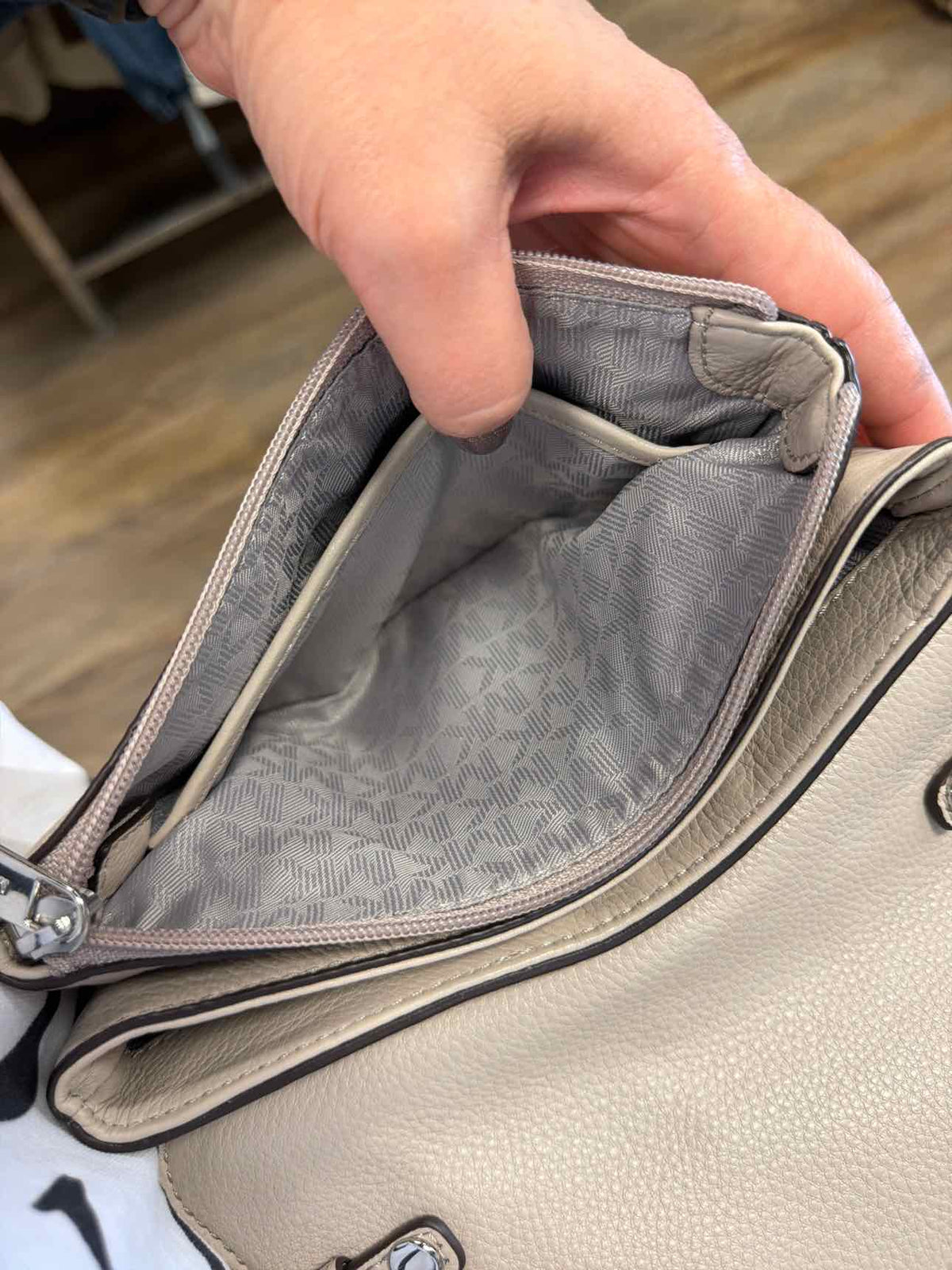 Michael Kors Geige Toned Pebbled Leather Crossbody Bag