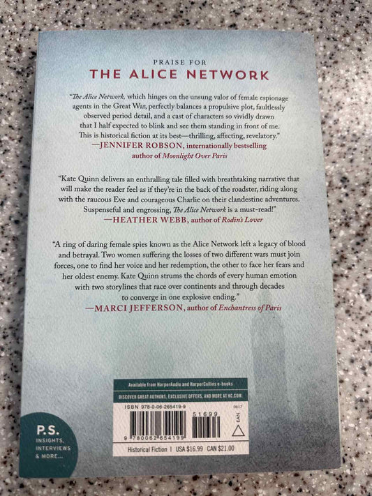 The Alice Network by Kate Quinn (paperback) Book