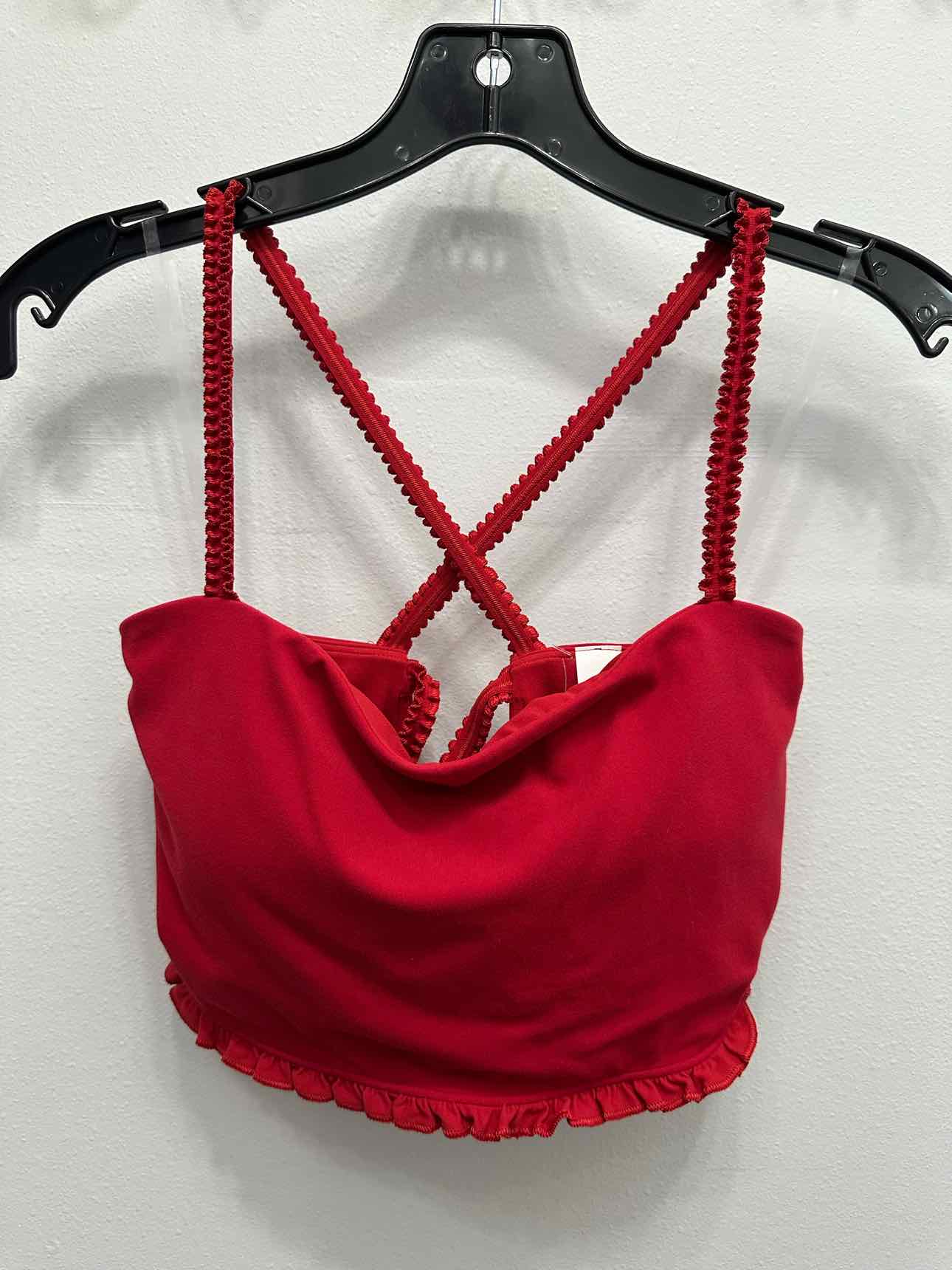 Lululemon Nulu Ruffle Trim Crop Size Medium Red Tank