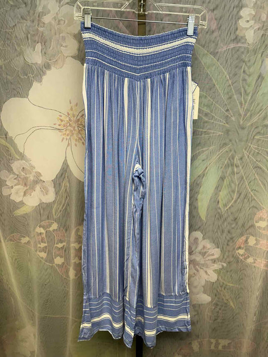 Billabong Medium Blue/White striped stretch lightweight breezy pants NEW NWT