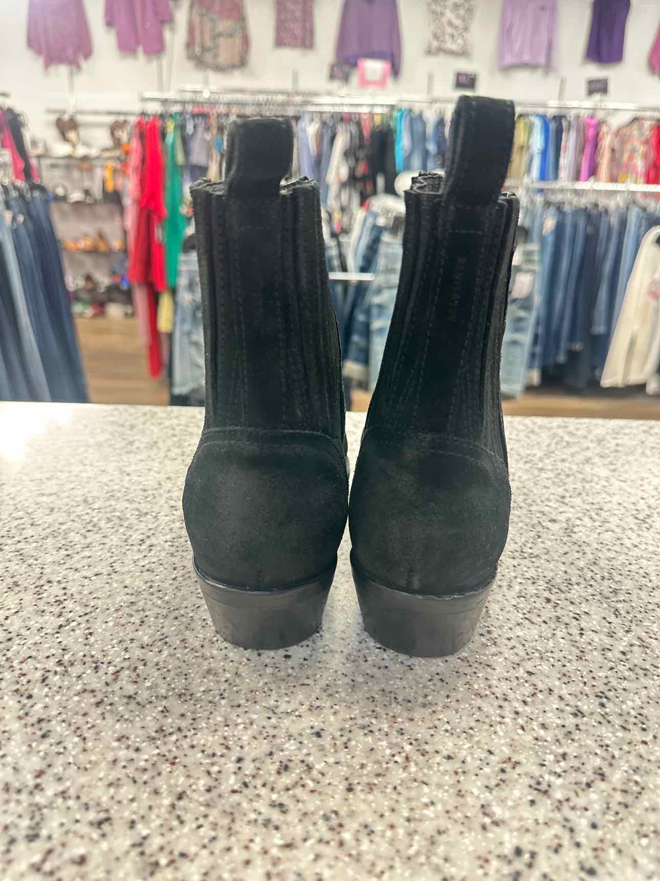 AllSaints Size 37 Black Fion Chelsea Suede Leather Pointed Toe Boots