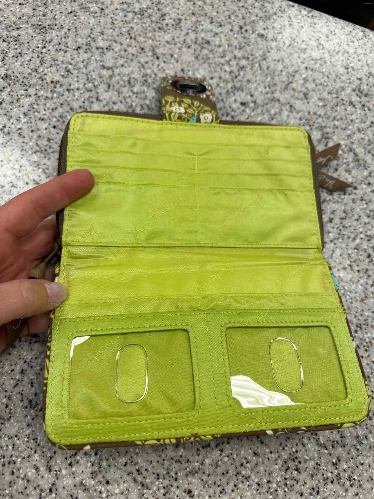 Vera Bradley Size Large Lime Green Wallet