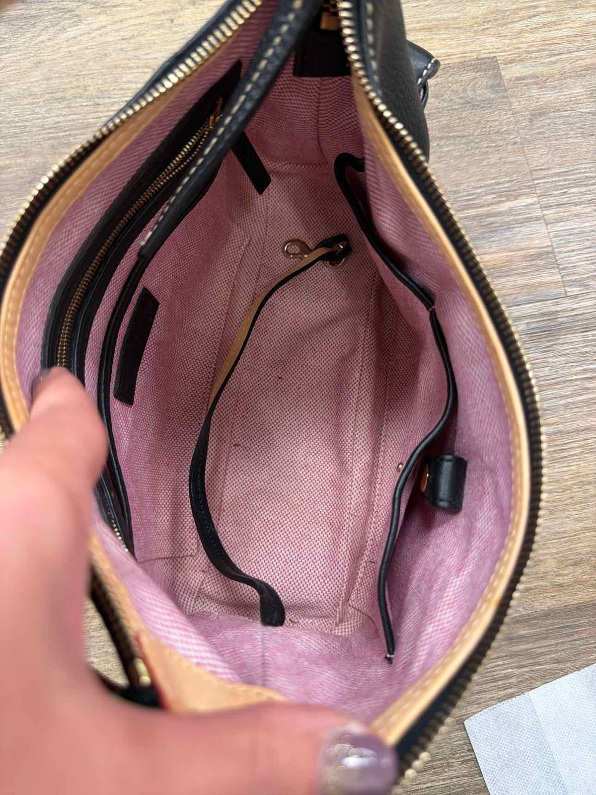 Dooney & Bourke Black Pebbled Leather Shoulder Bag