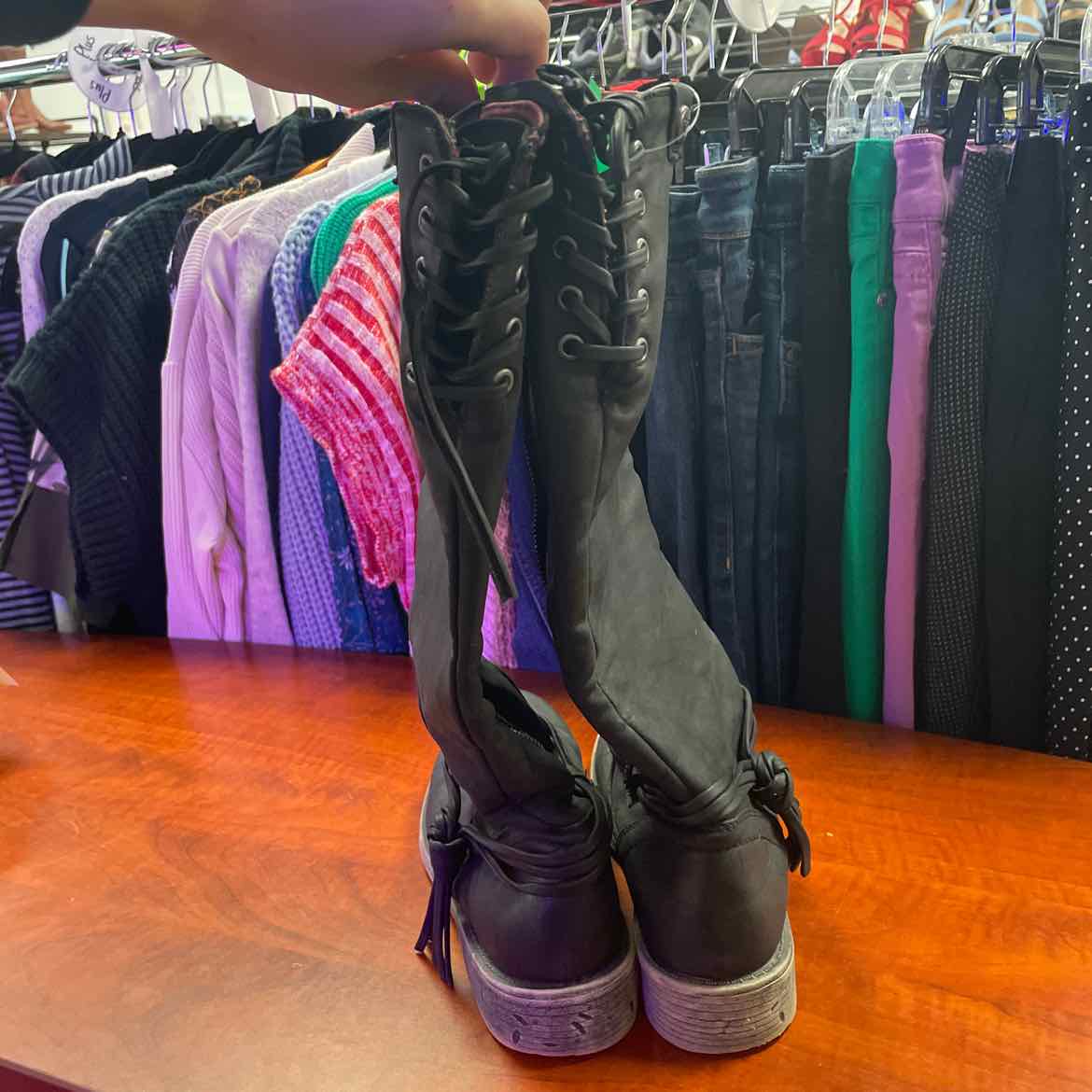 Roxy Mountain & The Seas Rider Black Knee-High Boots Size 9