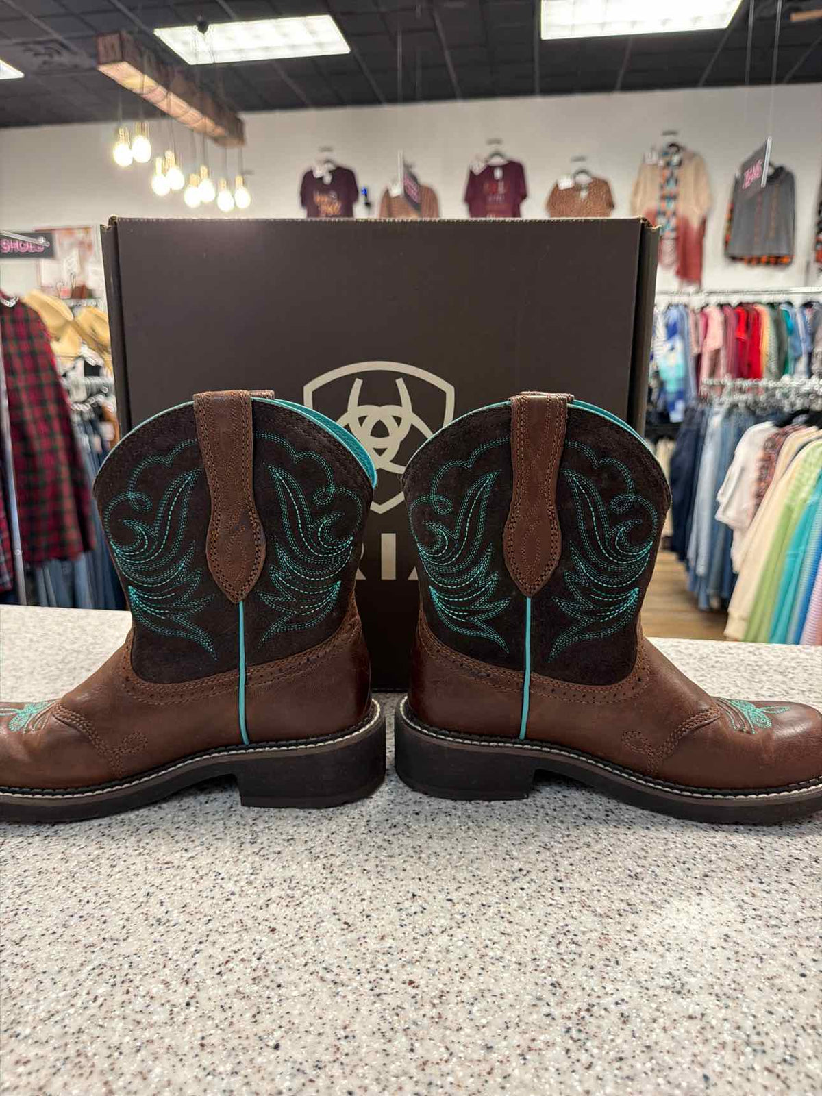 Ariat Women's Fatbaby Heritage Dapper Western Brown Leather Boots Size 7 1/2