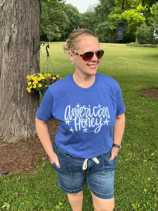 American Honey Graphic Tee Patriotic Tshirt