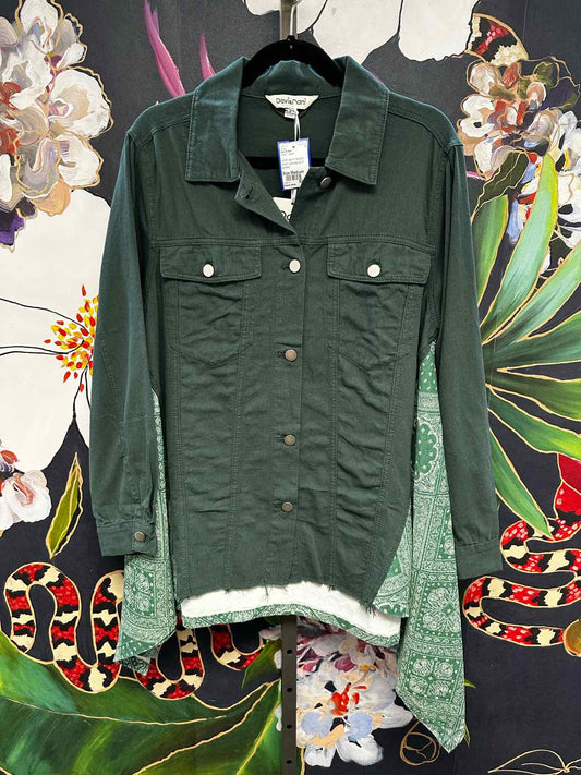 Davi & Dani Size Medium Green Denim Women's Jacket