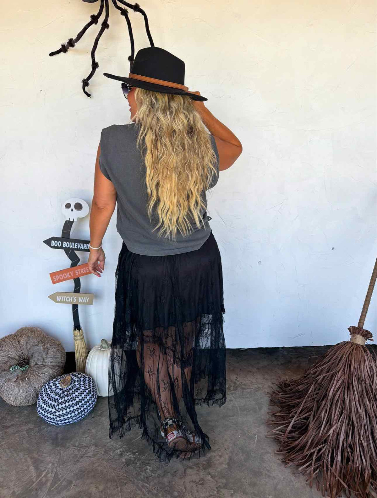 Autumn Blooming Lace Maxi Skirt