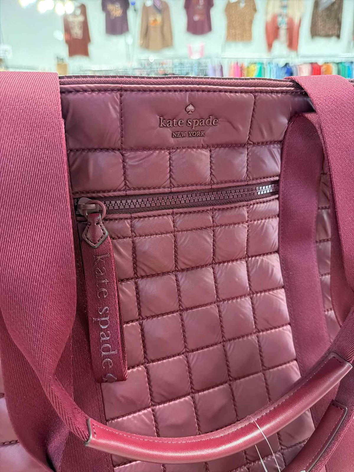 Kate Spade Maroon Camden Quilted Tote Handbag NEW NWT