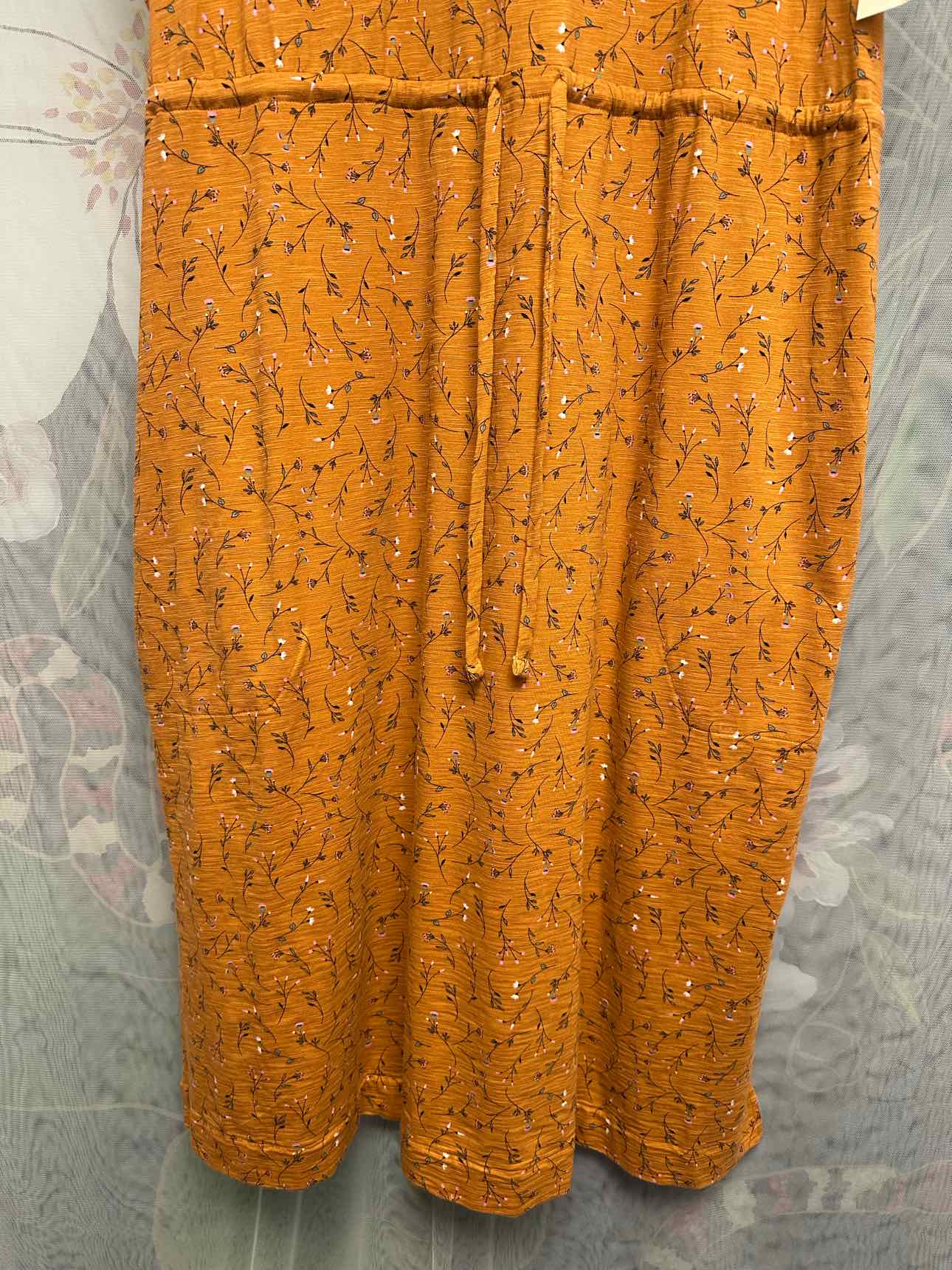 Duluth Trading NEW NWT To n Flow Midi Tank Floral Size 2X Orange Dress