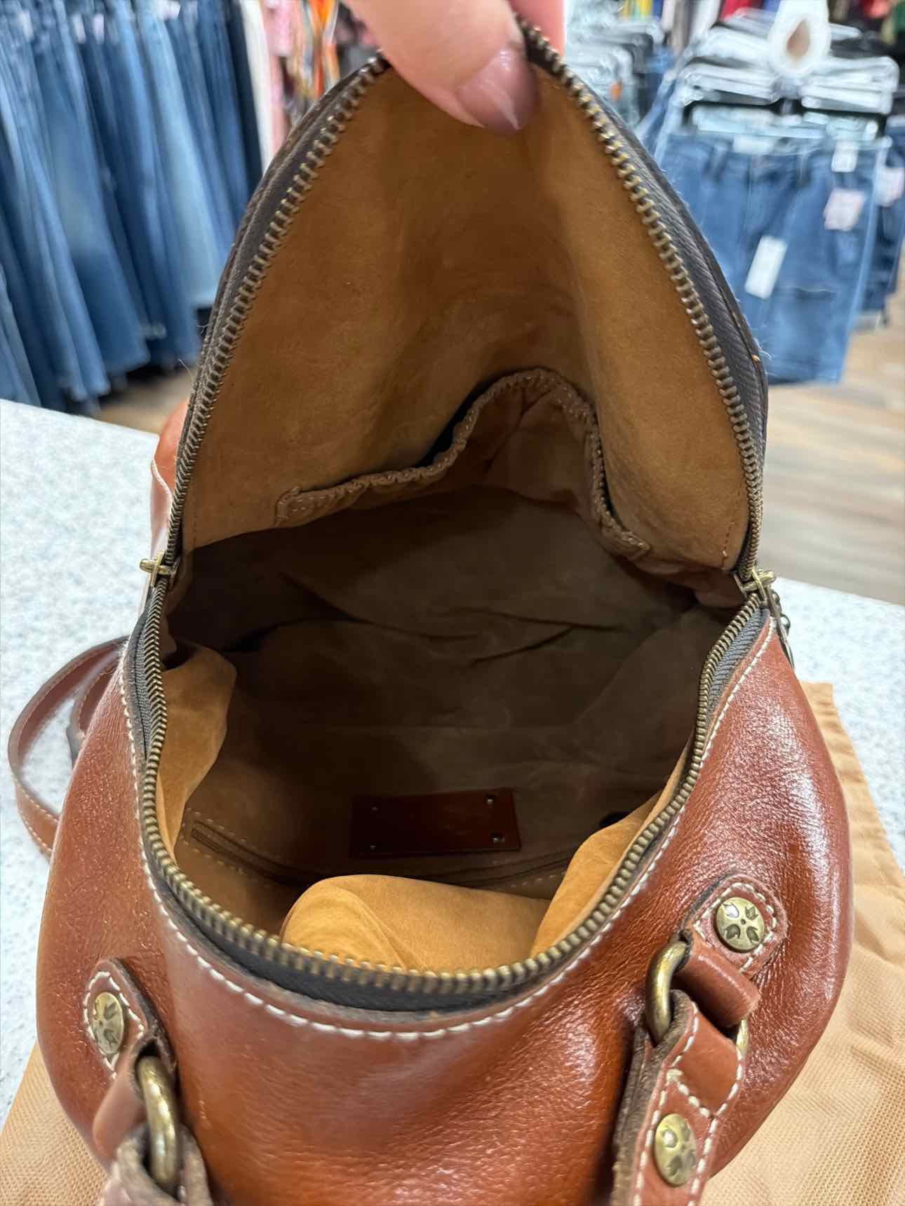 Patricia Nash Small Brown Cognac Leather Montioni Covertible Backpack