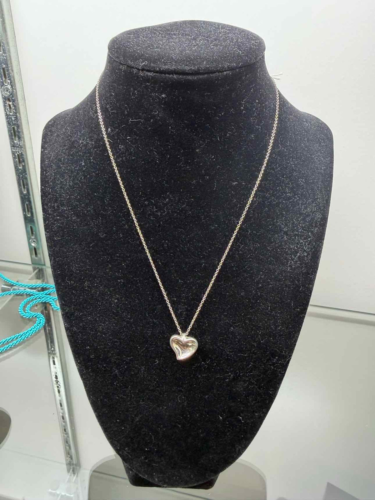 Tiffany & Co. 16" Elsa Peretti Full Heart Pendant Sterling Silver Necklace