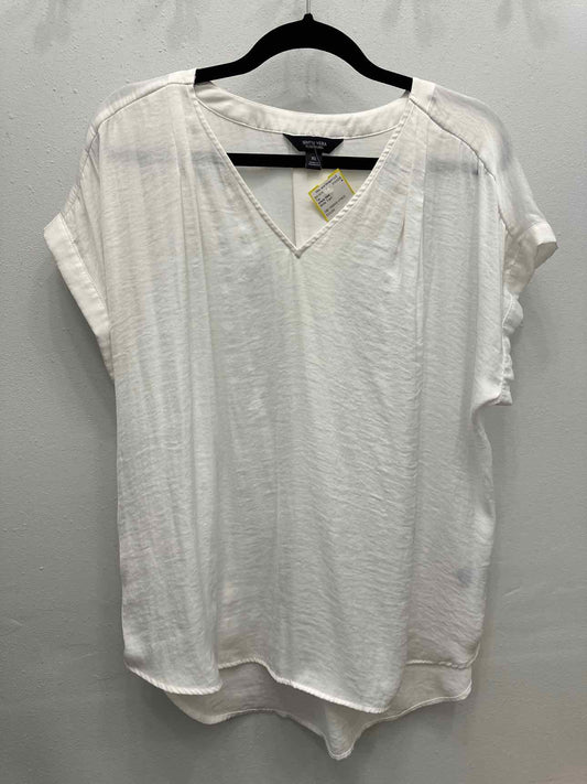 Simply Vera Size XL White Short Sleeve Blouse Top