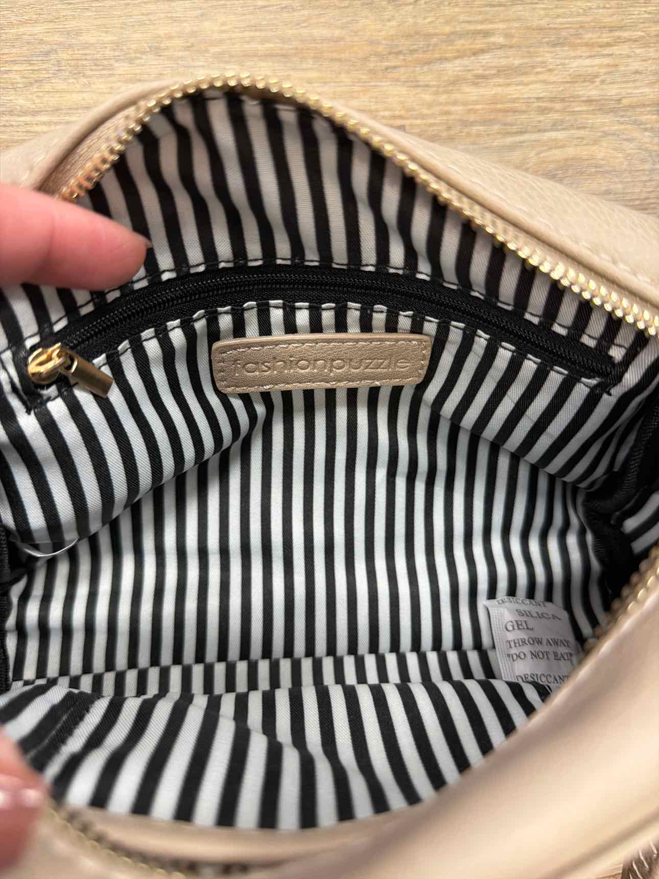 Fashion Puzzle NEW faux leather crossbody Tan Handbags
