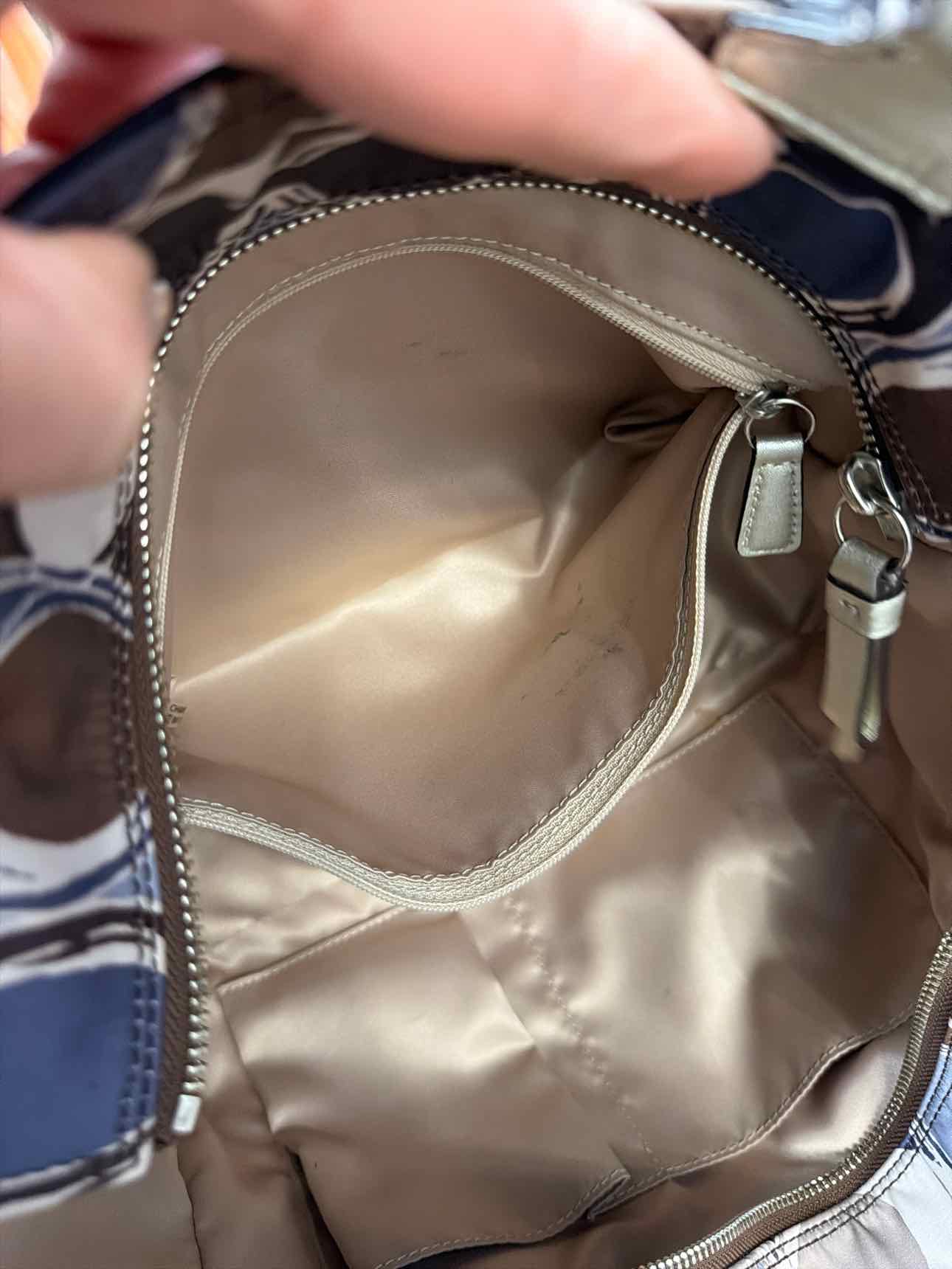 Coach Signature Gallery Scarf Print Satin Tote Shoulder Bag Handbags