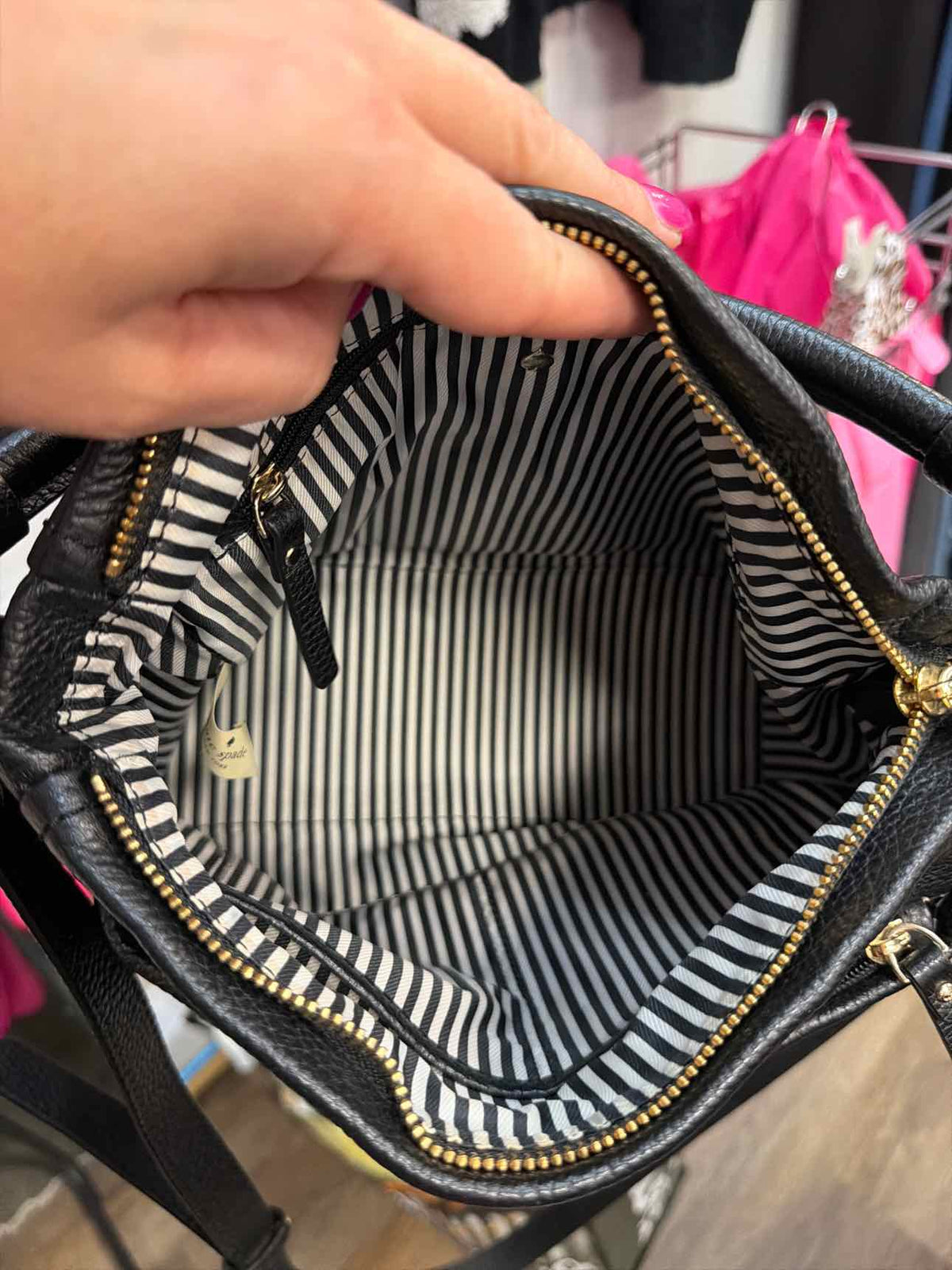 Kate Spade Little Curtis Pebbled Leather Hobo Top Handle Crossbody Black Handbag