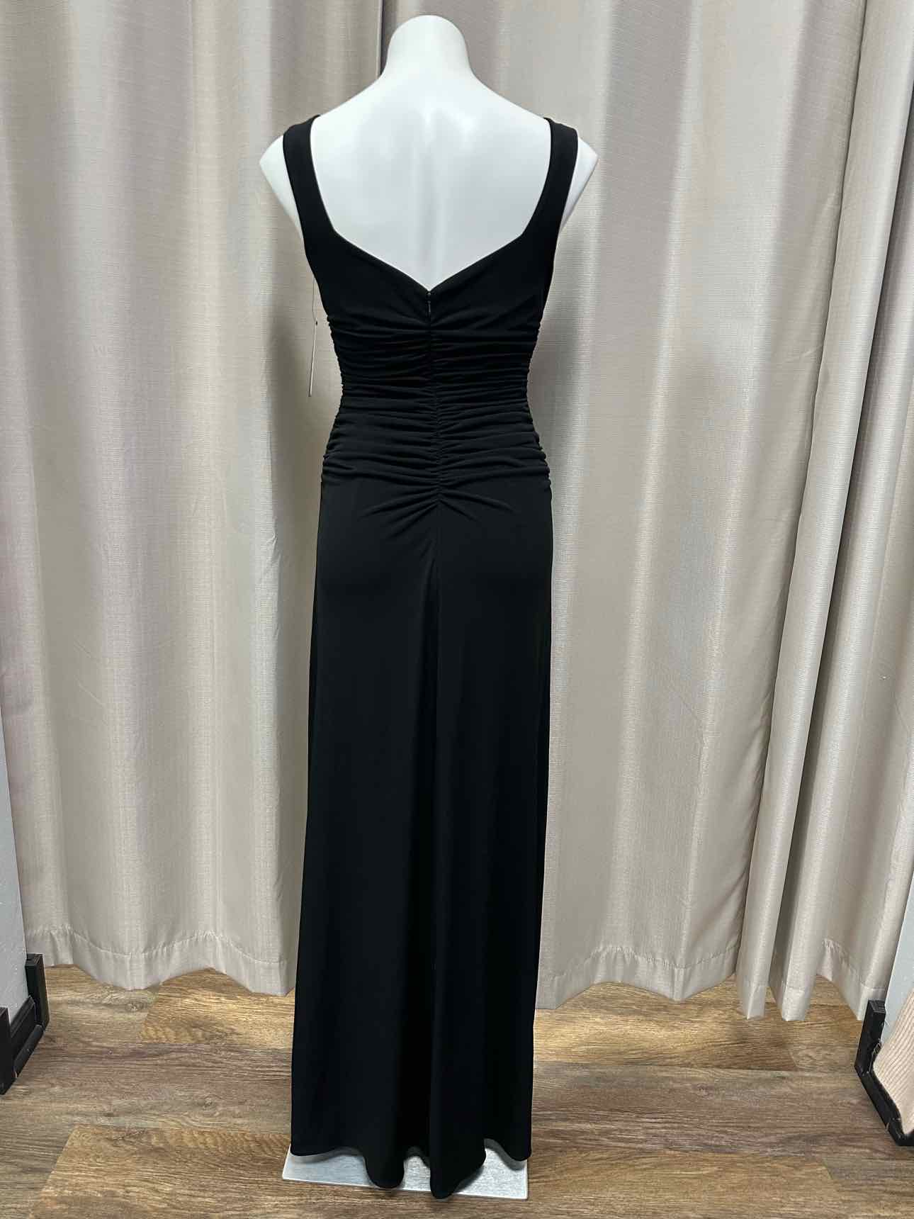 Laundry NEW NWT Ruched Bodycon Floor Length Maxi Gown Size 8 Black Dress