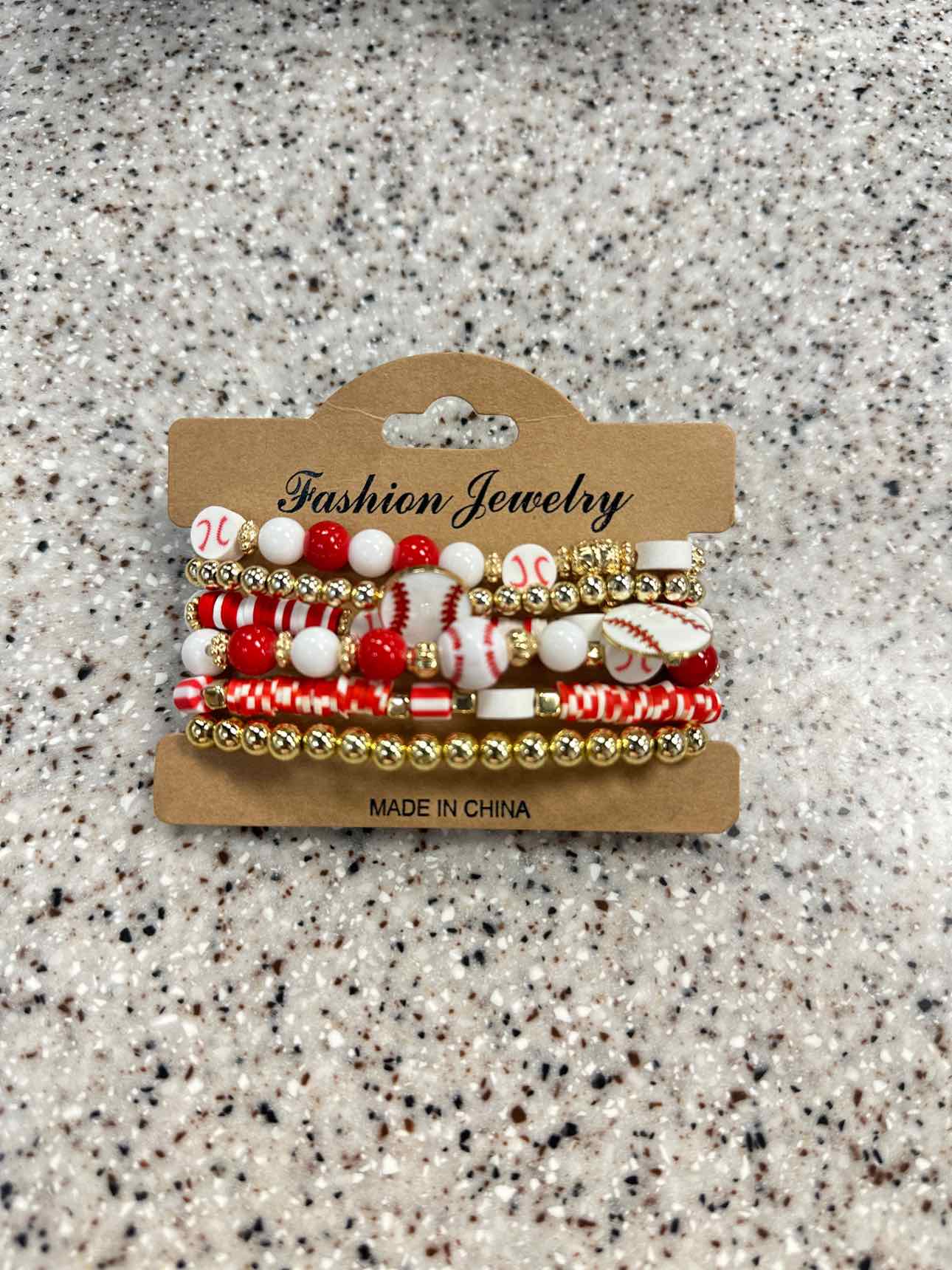 Baseball Set of 6 Stretch Bracelets