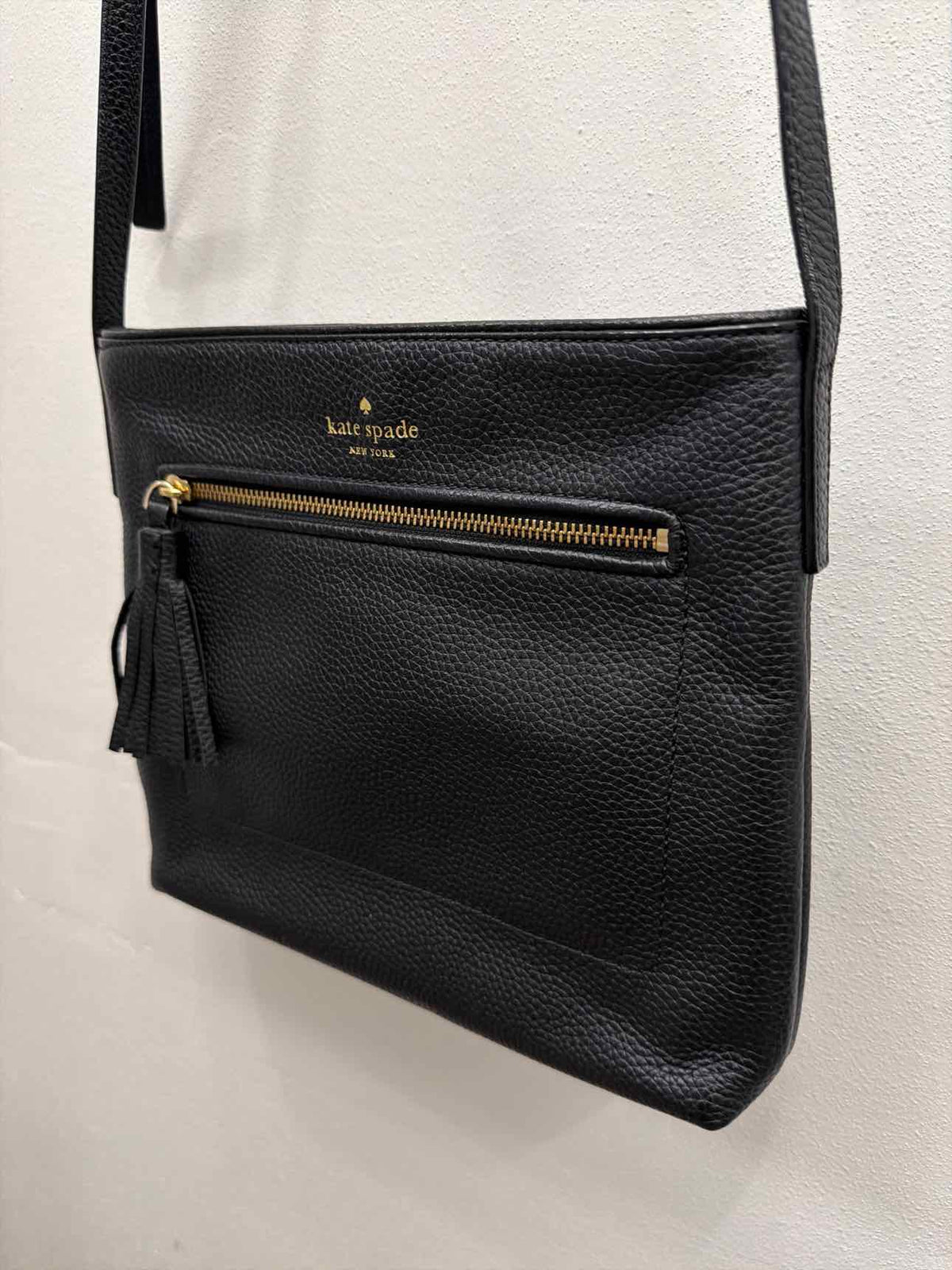 Kate Spade Black Chester Street Dessi Crossbody Pebbled Leather Handbag