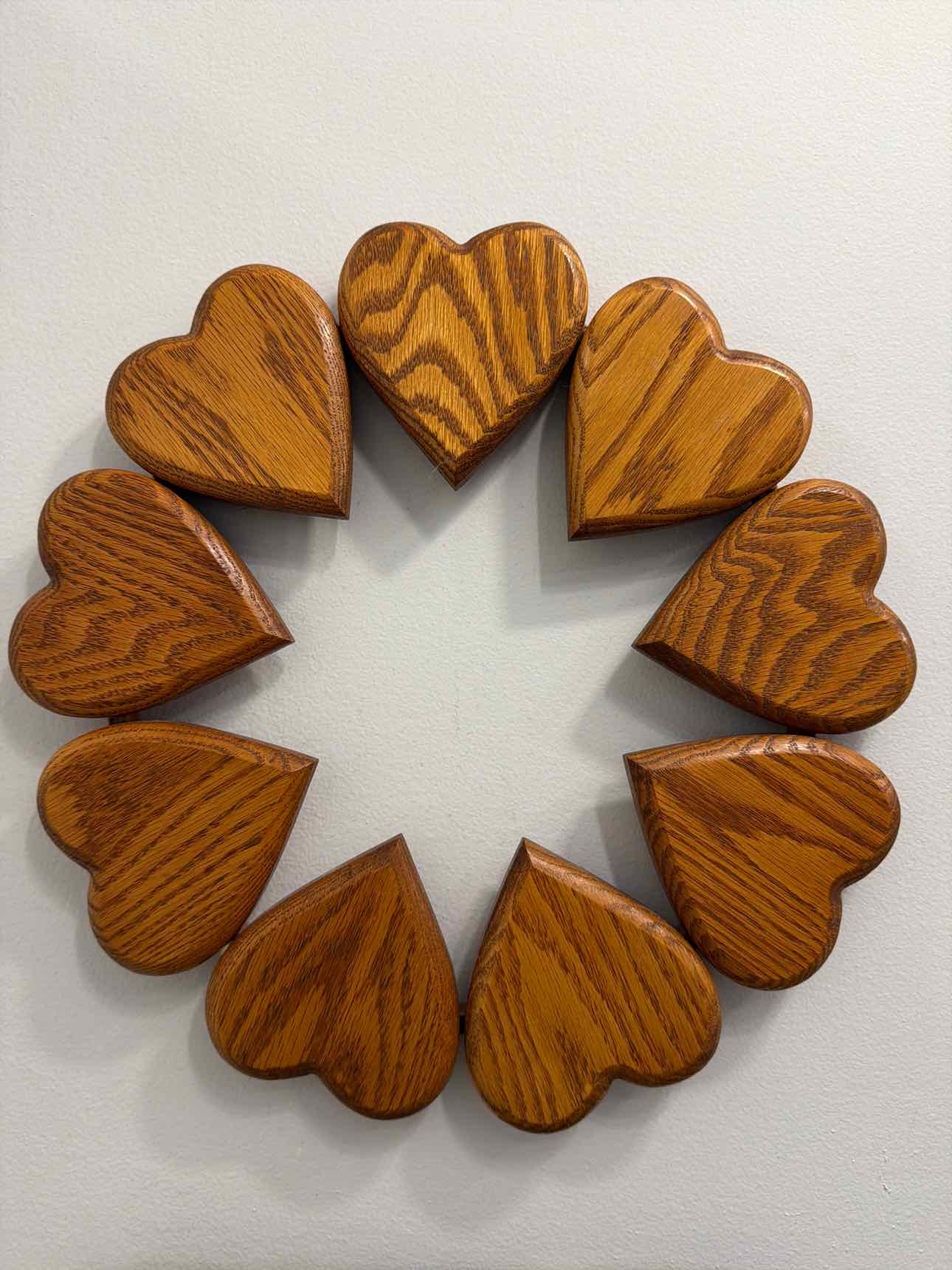 13" stained wood heart wreath Home Decor