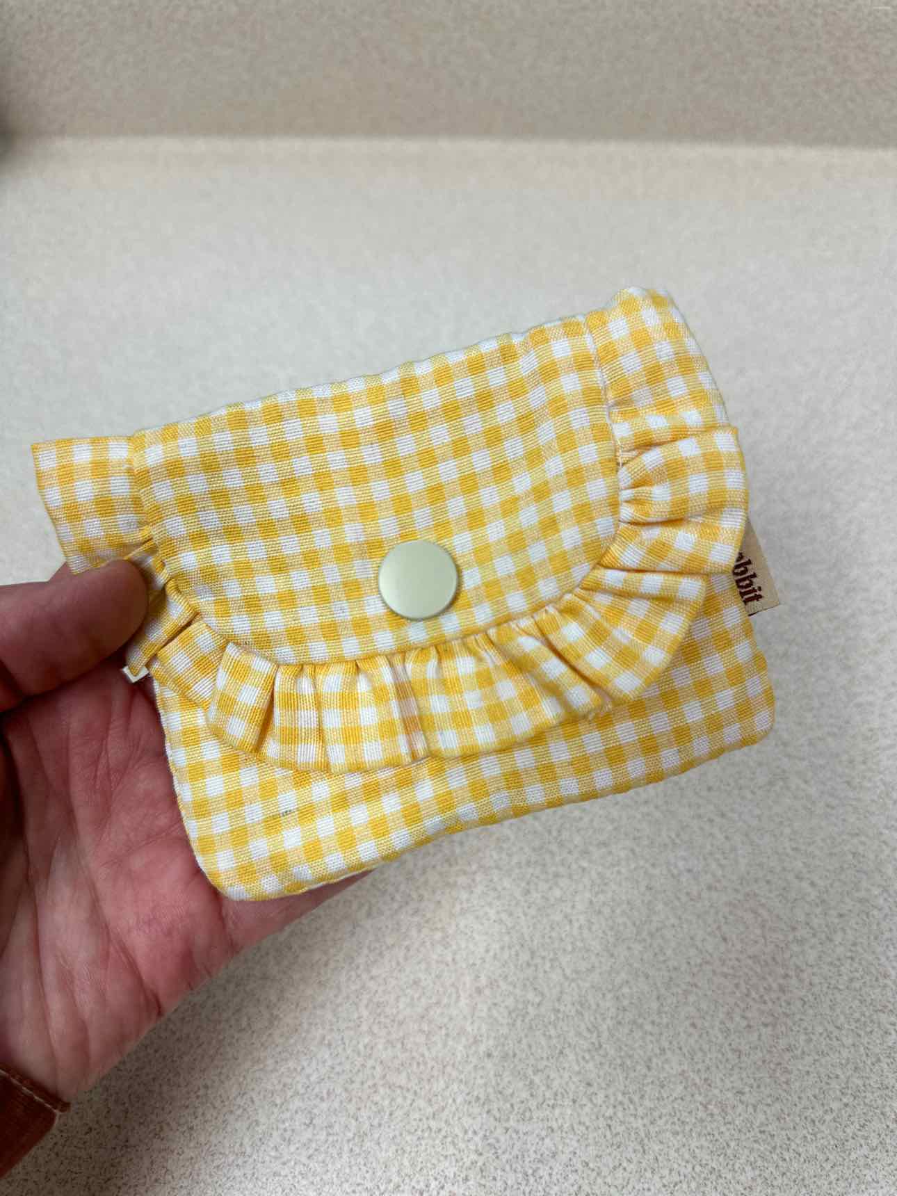 Cotton Snap Coin Pouch in Gingham Print
