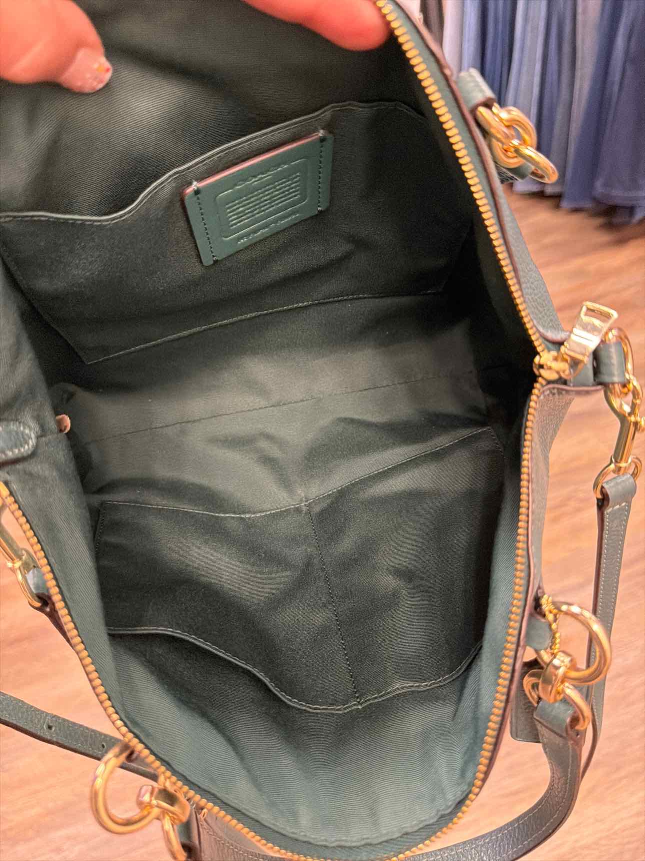 Coach 'Kelsey' Teal pebble leather crossbody satchel Handbags