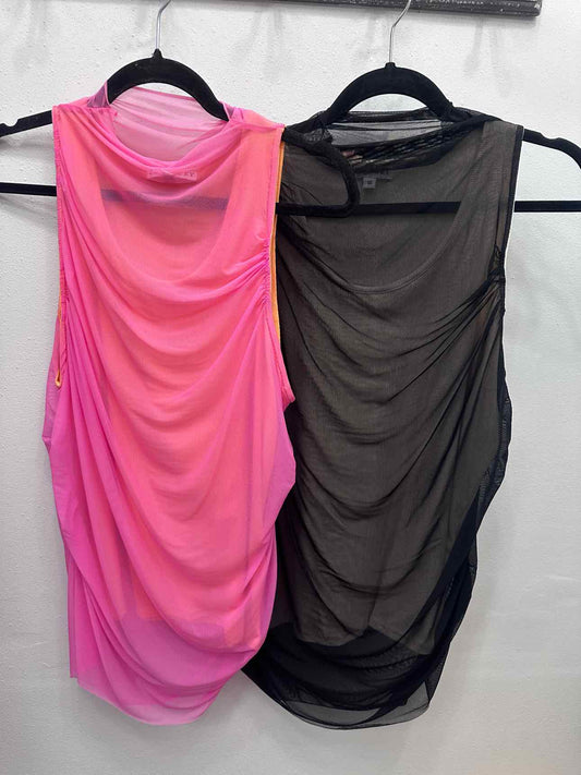 Kirstie Sheer Mesh Top with Underlayer Tank Top