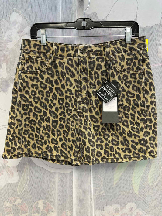 Risen NEW NWT Cheetah Print High Waist Stretch Size Large Brown Shorts