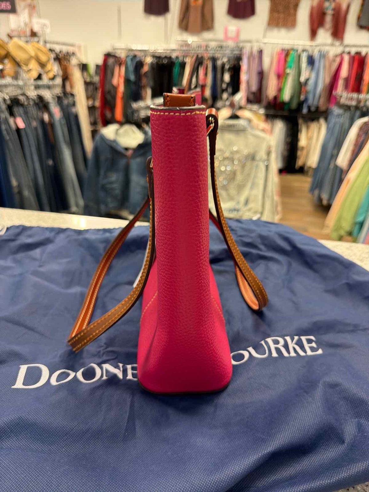 Dooney & Bourke Pebble Grain Leather Strawberry Pink Lexington Tote NWT