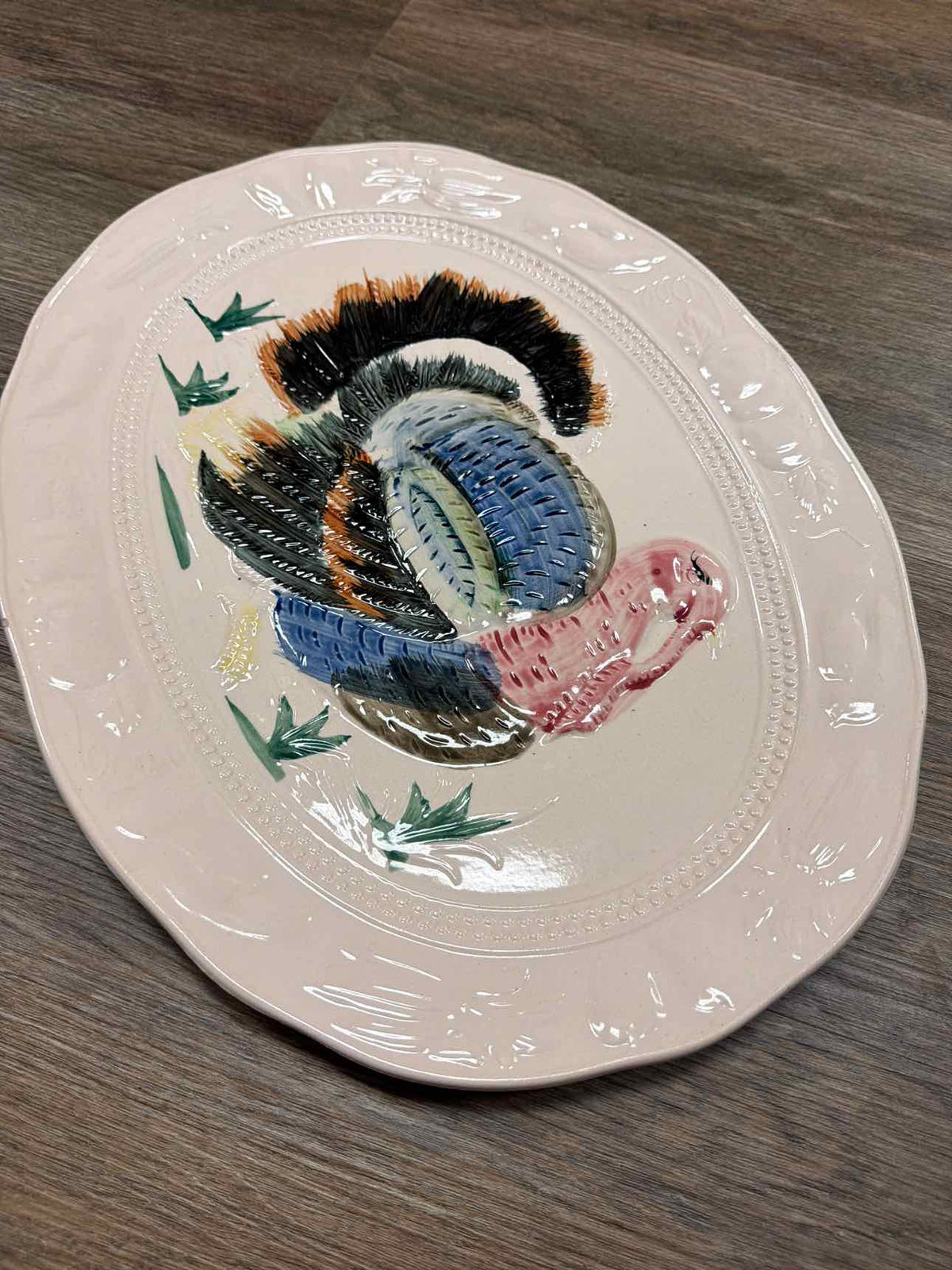 Thanksgiving Turkey Ceramic Oval Serving Dish Home Decor