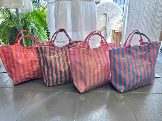 PVC Stripe Summer Tote Bag