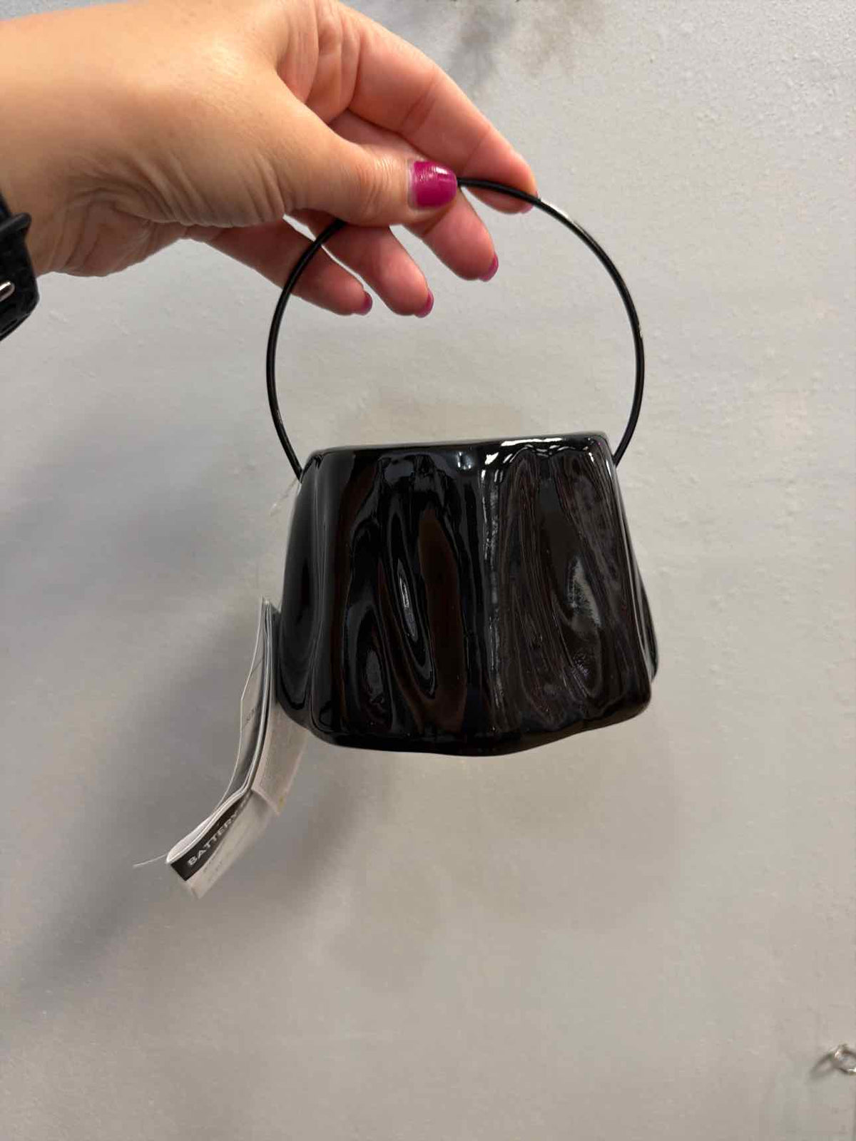 NEW Black Ceramic LED Light Ghost Lantern Decor Household