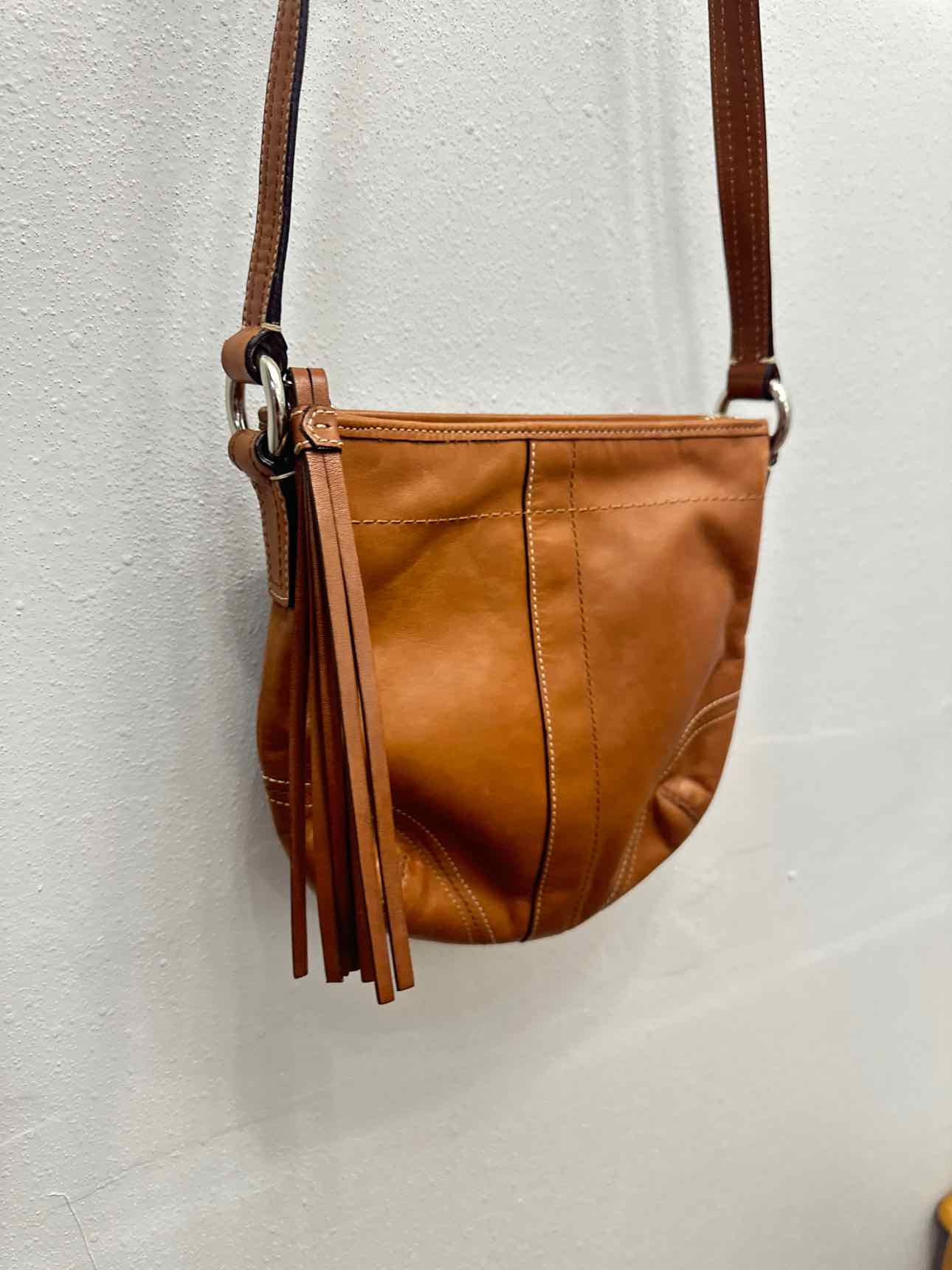 Coach Vintage Soho Saddlebag Leather Slim Brown Tan Crossbody