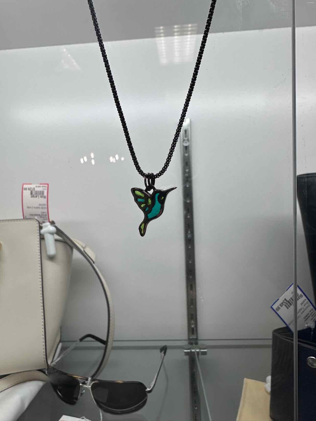 Sterling Silver 18" Rope Necklace with Hummingbird Pendant