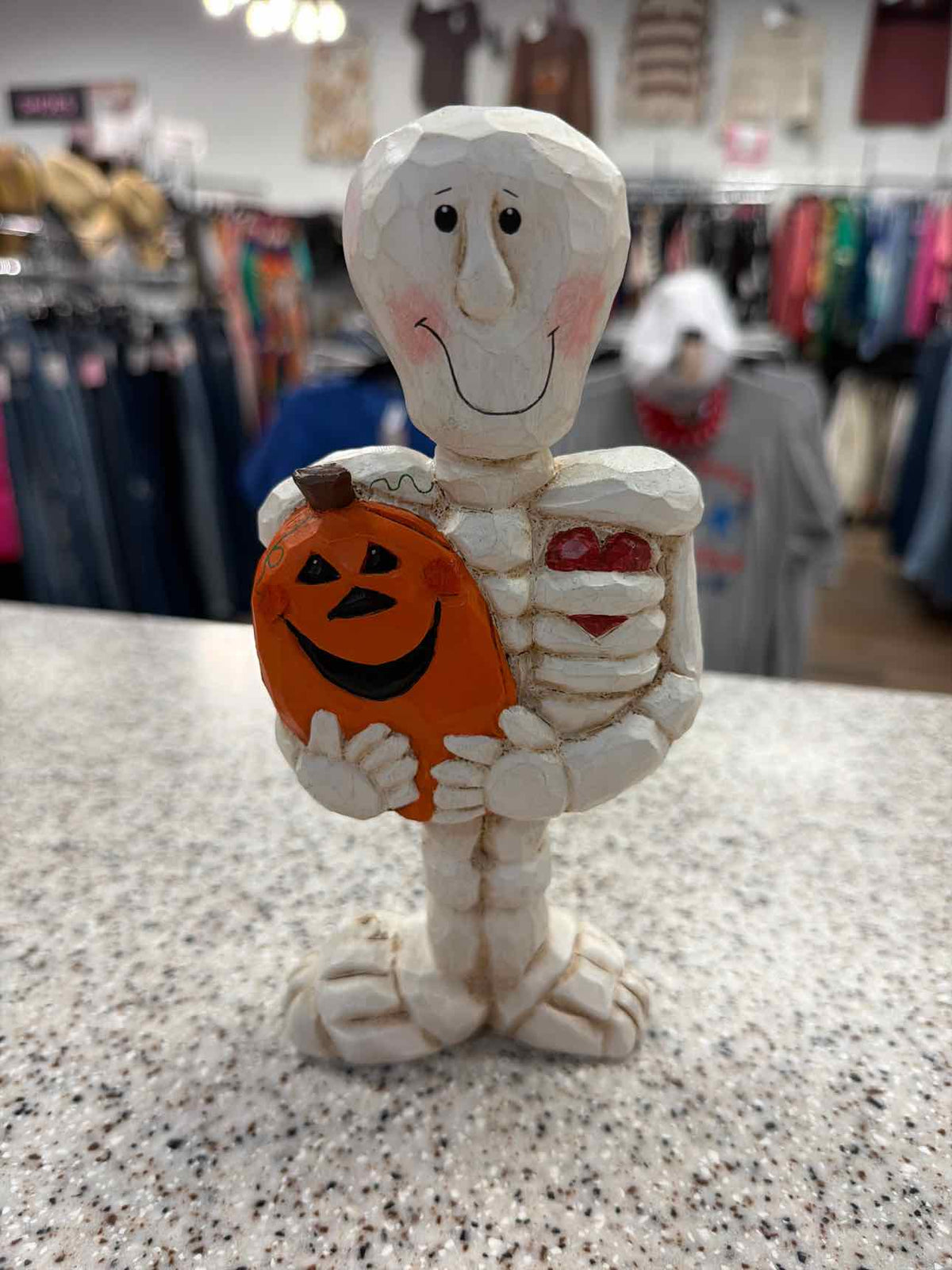 Eddie Walker Vintage 1990s Halloween Skeleton Folk Art Resin Figurine