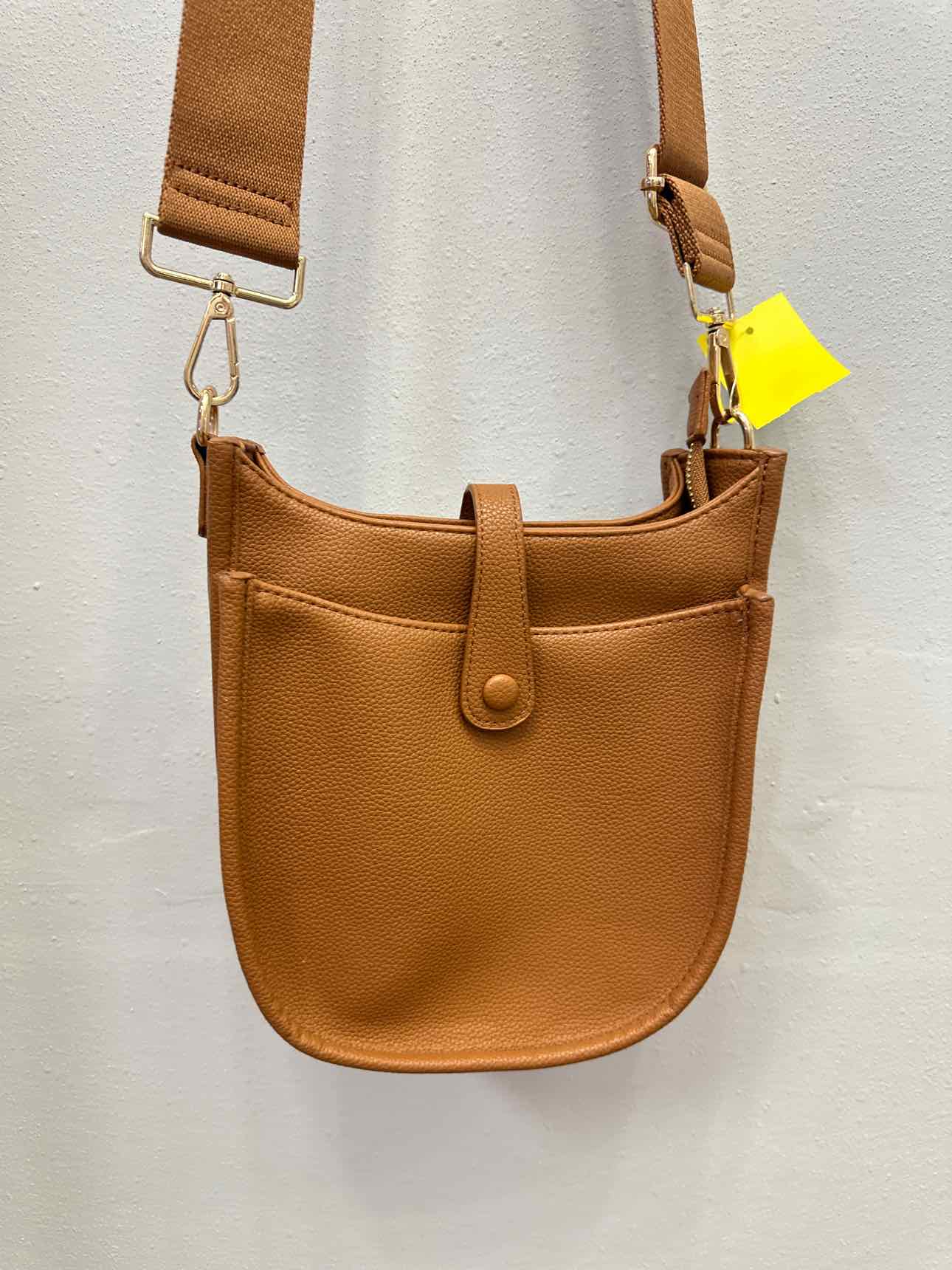 Caramel Brown Faux Vegan Leathre Crossbody Handbags