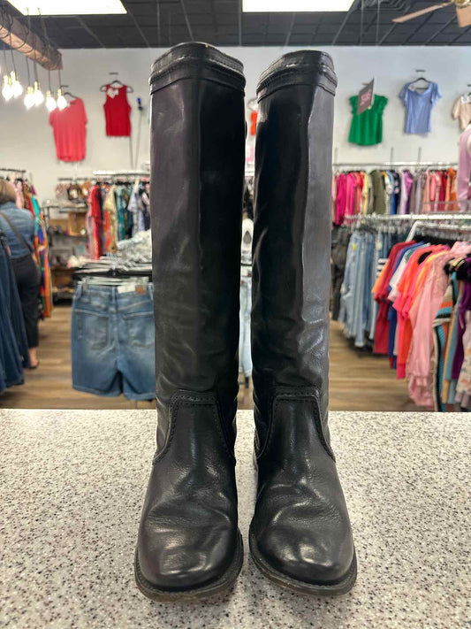 Frye Size 6 Black Tall Leather Riding Boots